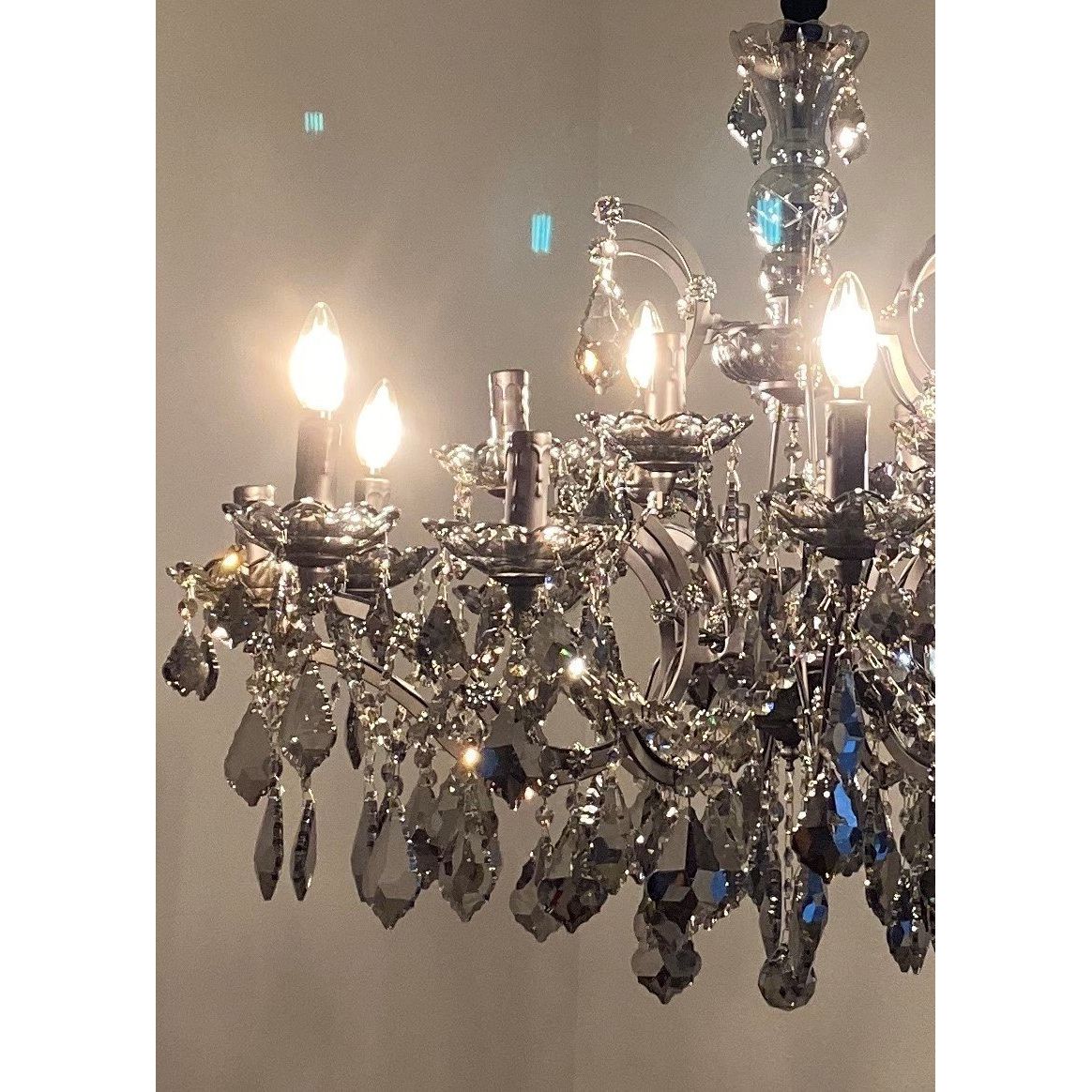 50 Light 80" MN Iron Orb Crystal Chandelier - Italian Concept - 