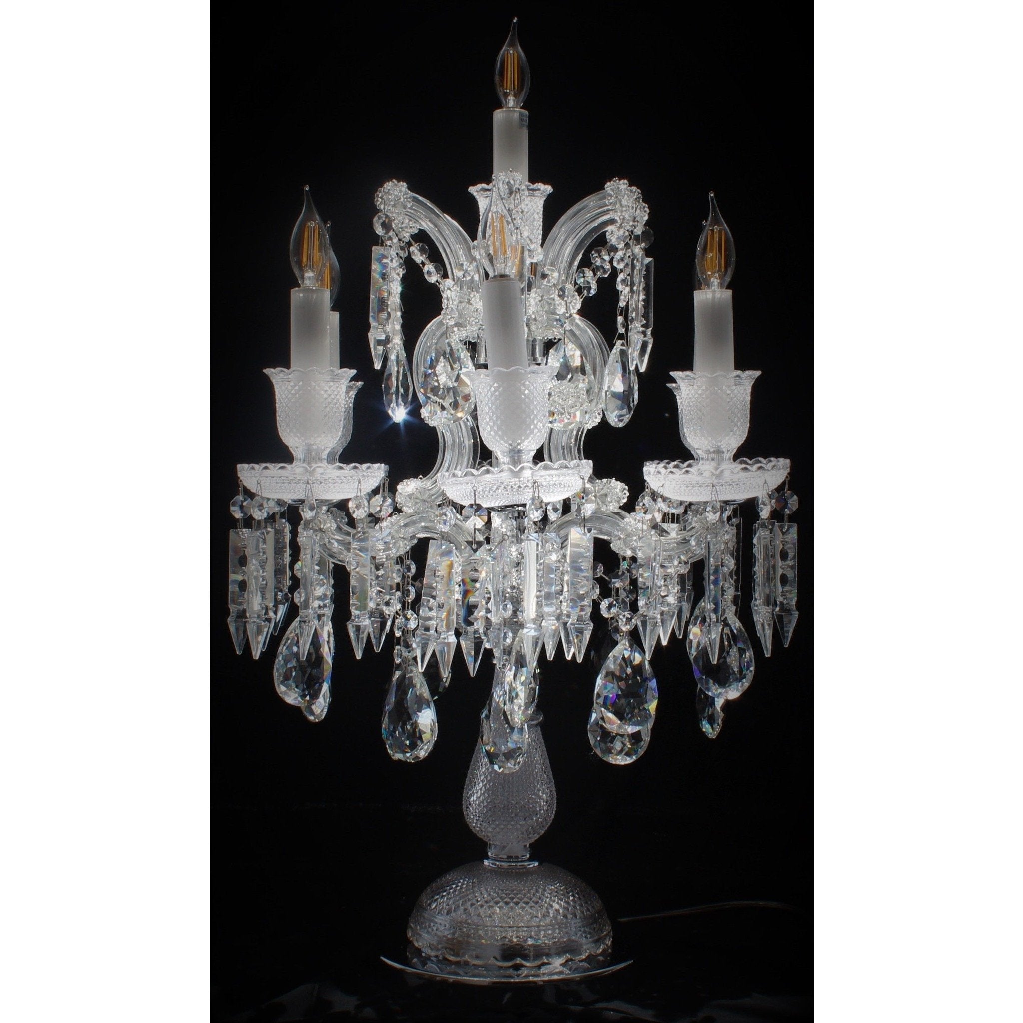Maria Theresa Crystal Silver Classic Table Lamp - Italian Concept