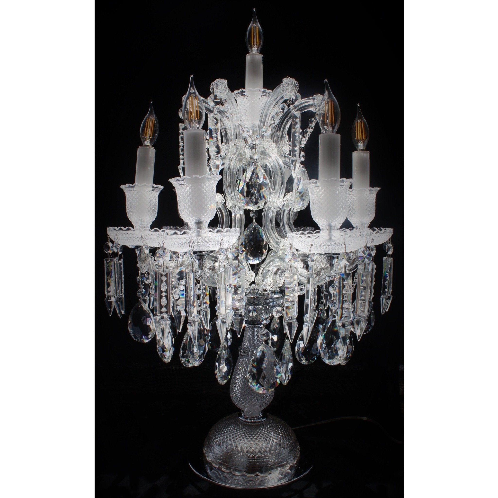 Maria Theresa Crystal Silver Classic Table Lamp - Italian Concept