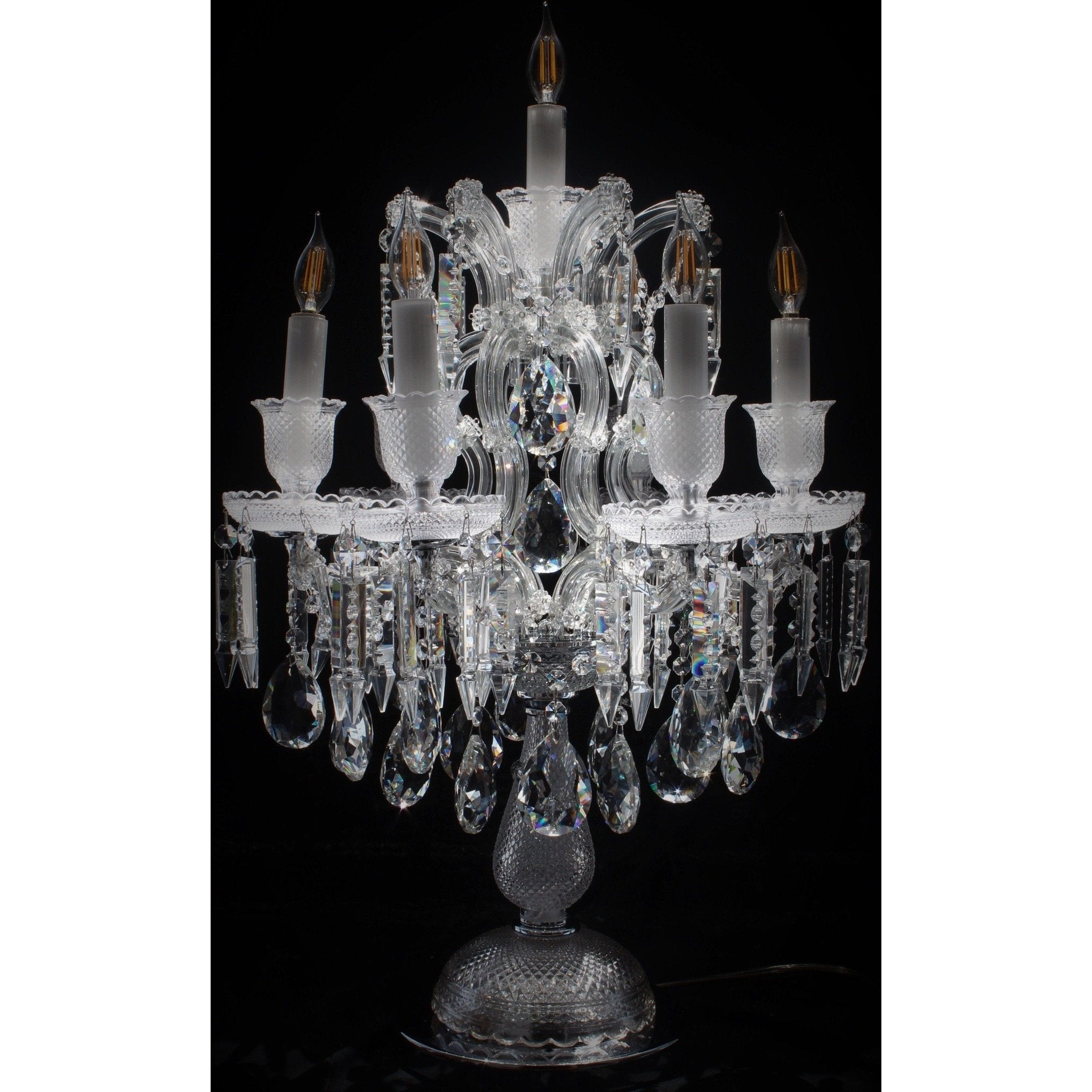 Maria Theresa Crystal Silver Classic Table Lamp - Italian Concept
