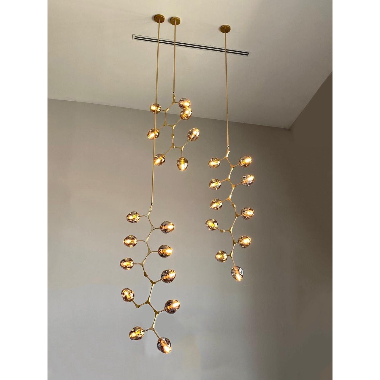 Metal Releaf Vertical Globe Branching Bubble Chandelier - Italian Concept