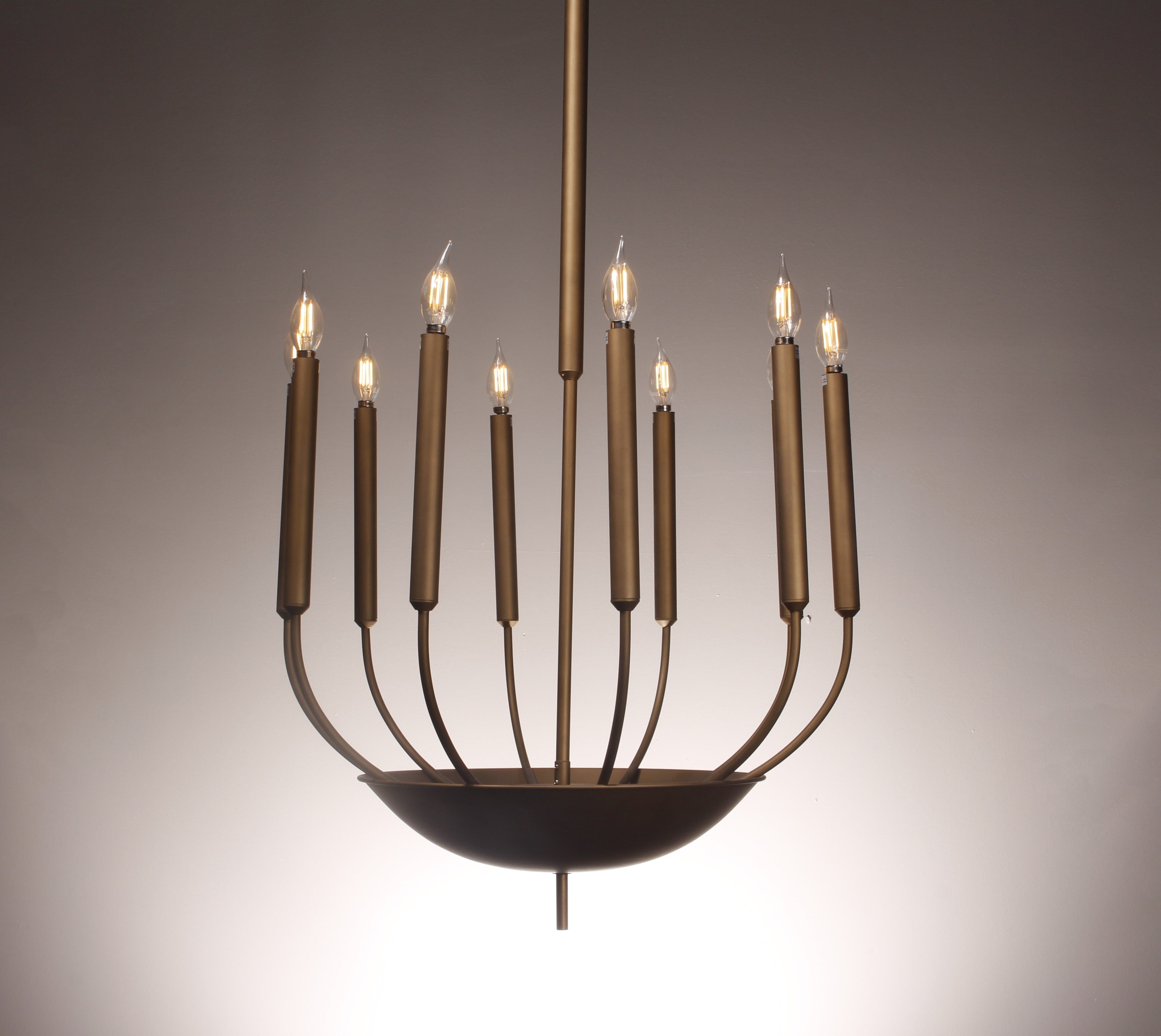 Metal Candle Stick 10 Light Chandelier - Italian Concept