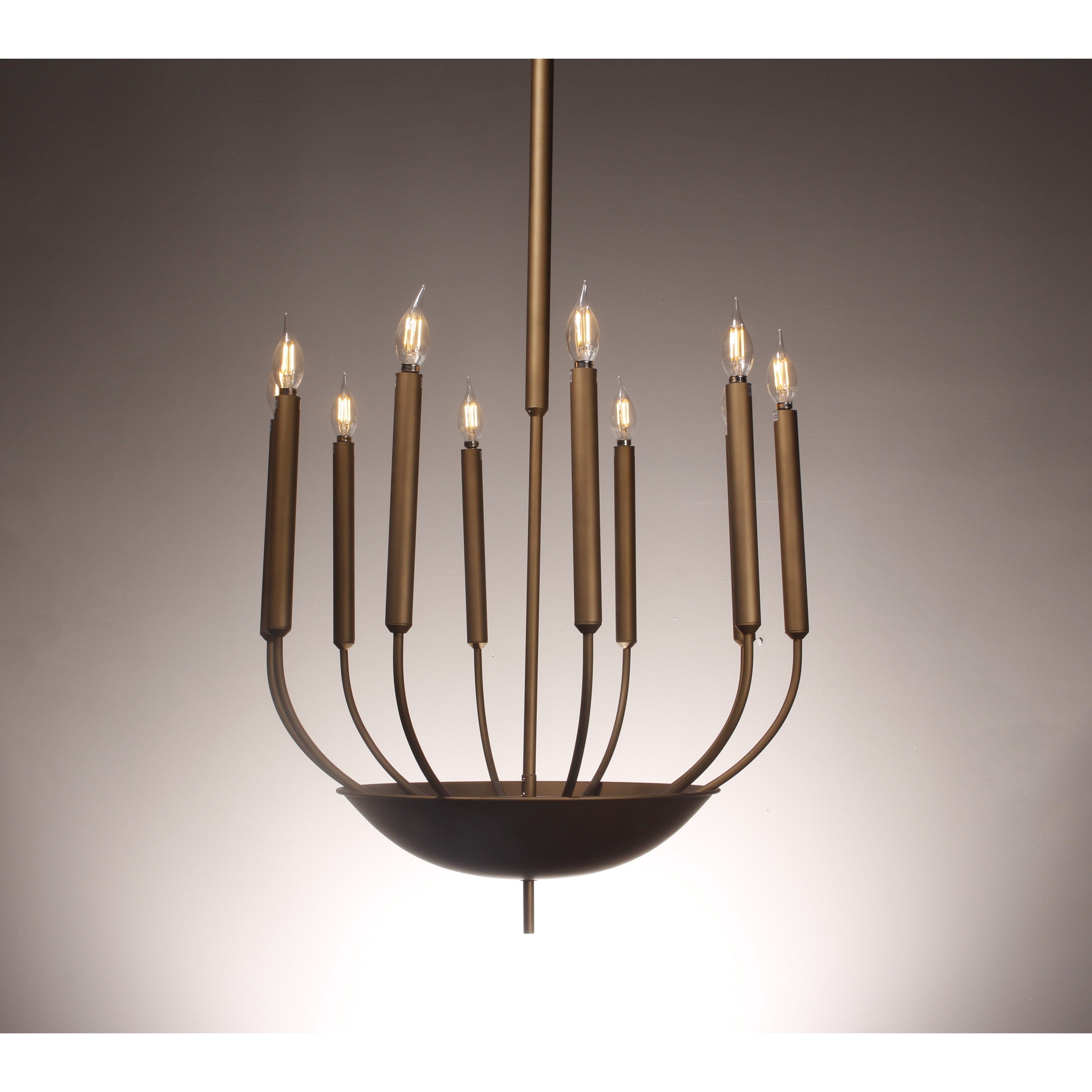 Metal Candle Stick 10 Light Chandelier - Italian Concept