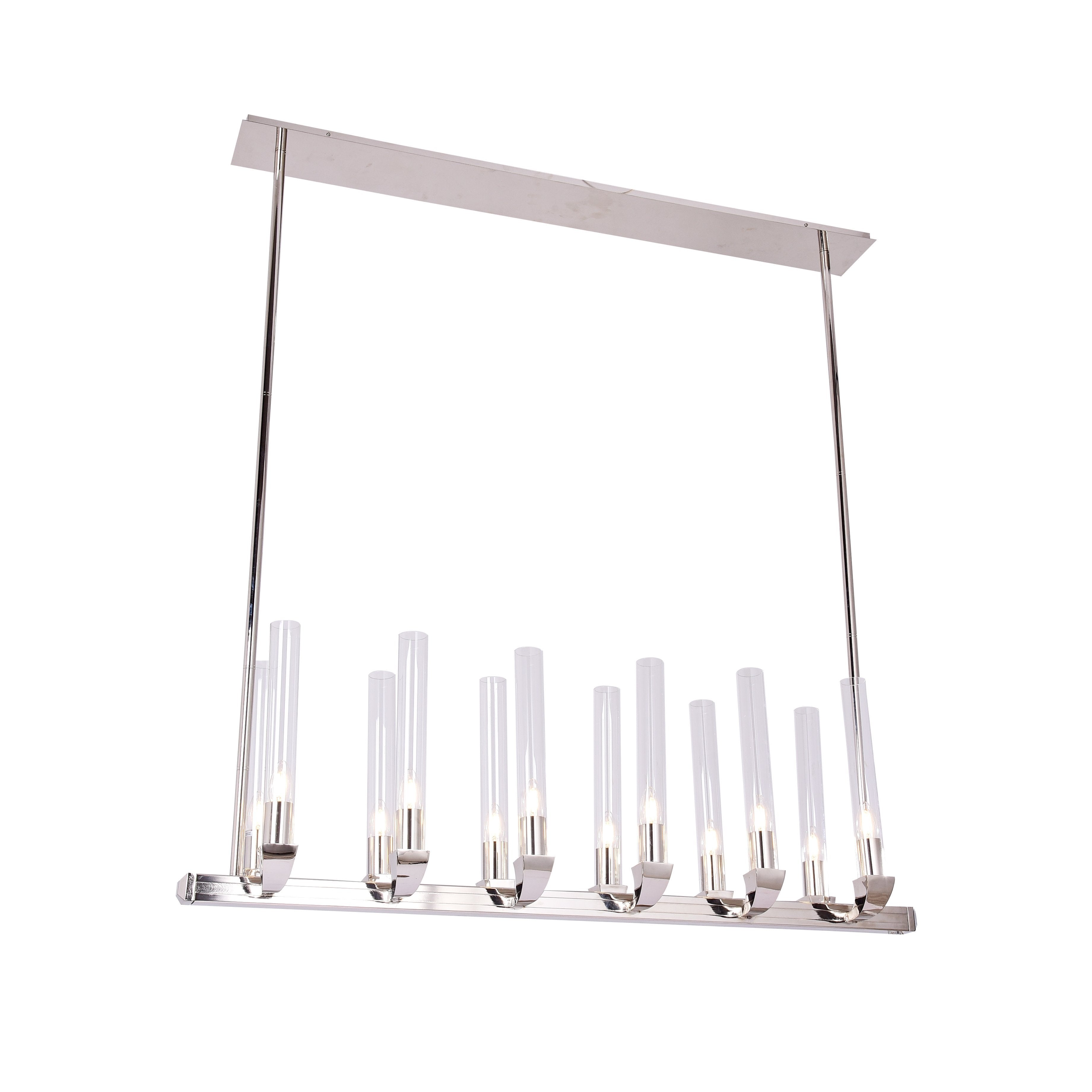 Pieli Industrial Linear Glass Shade Chandelier - Italian Concept