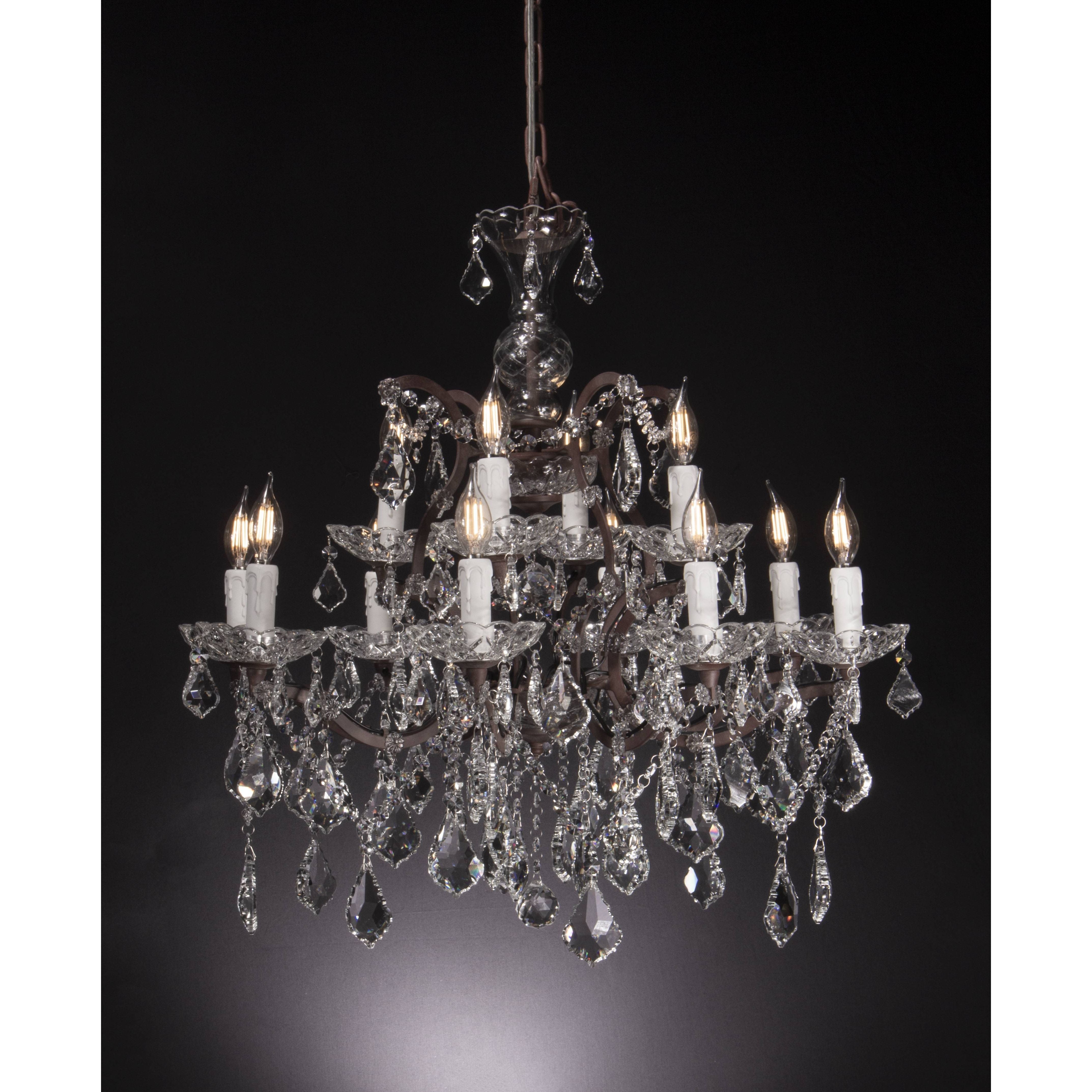 12 Light Maria Theresa Crystal Chandelier - Italian Concept - 