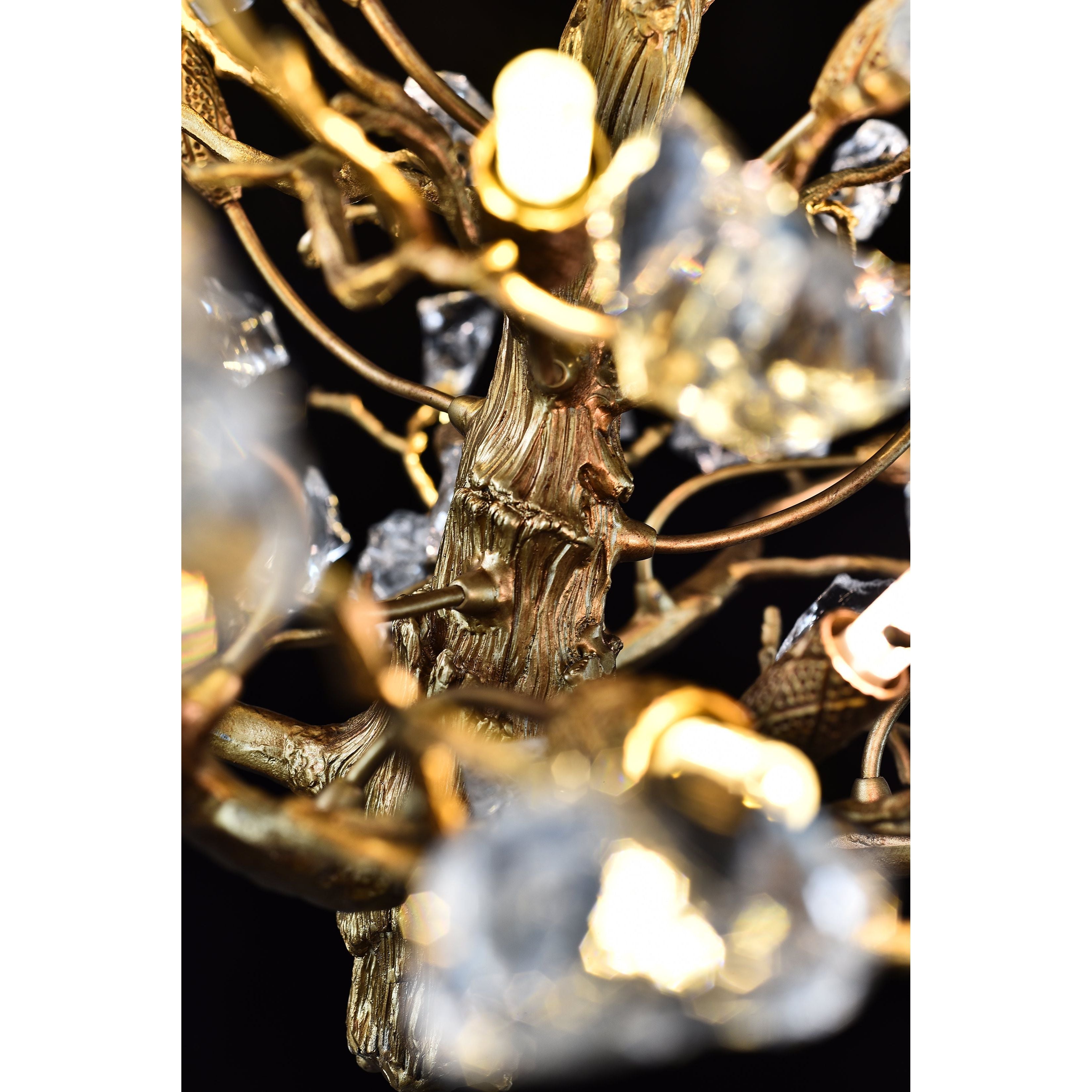 Livio Gemstone Branching Brass Round Chandelier - Italian Concept - 