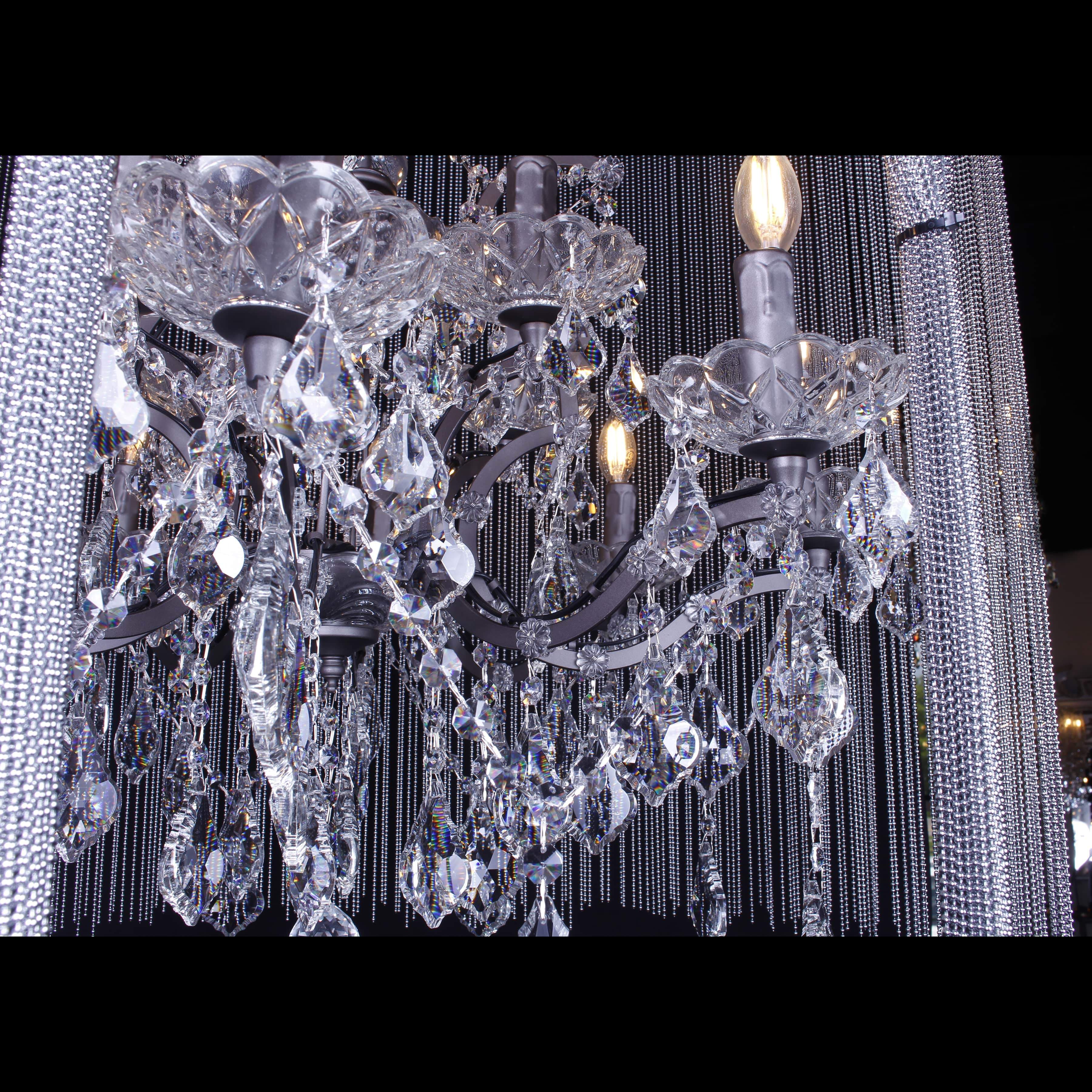 Chain Curtain Crystal 12-Light 32" Crystal Chandelier - Italian Concept - 