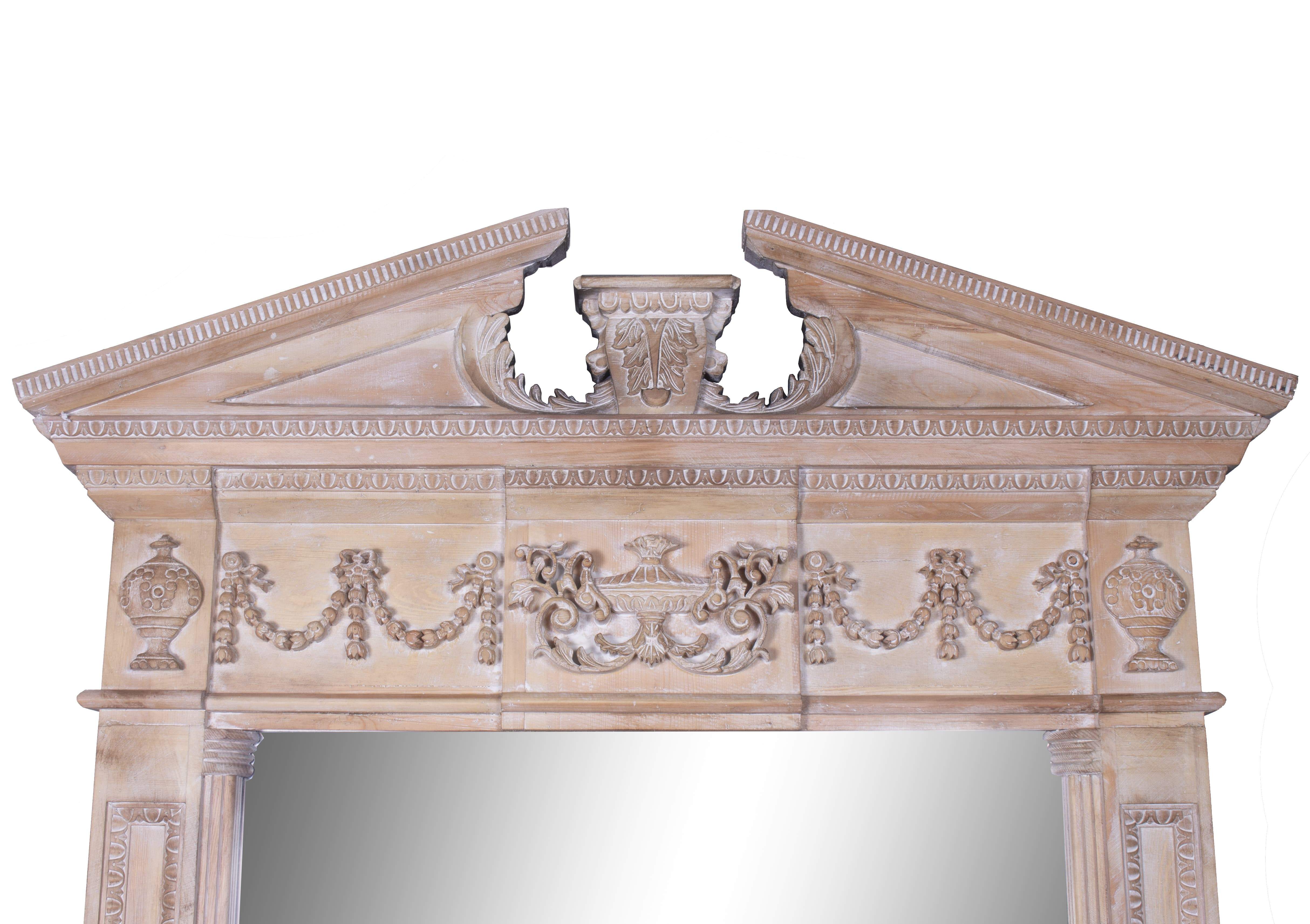 Large Hand-Carved Modern Wood Mirror - Italian Concept