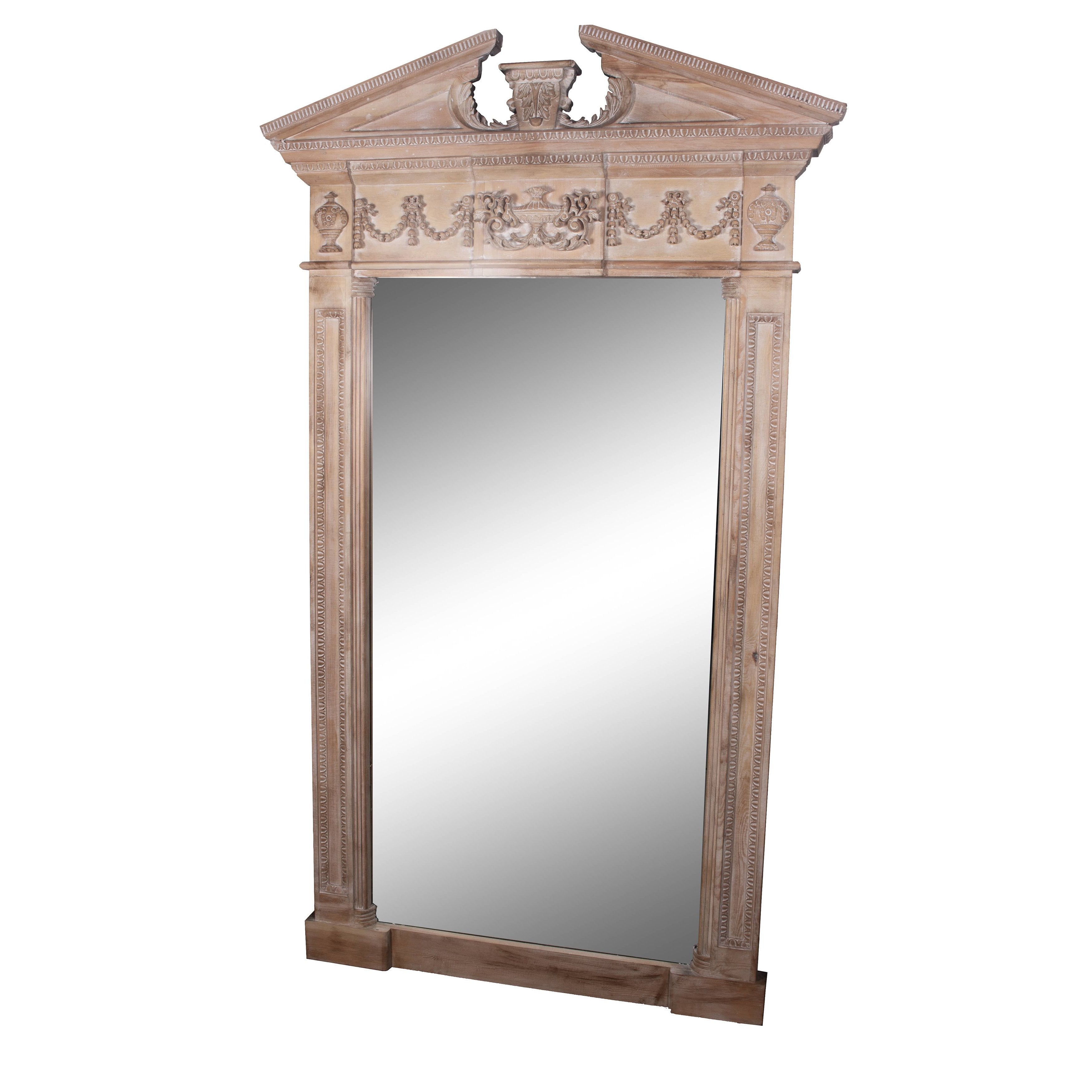 Large Hand-Carved Modern Wood Mirror - Italian Concept