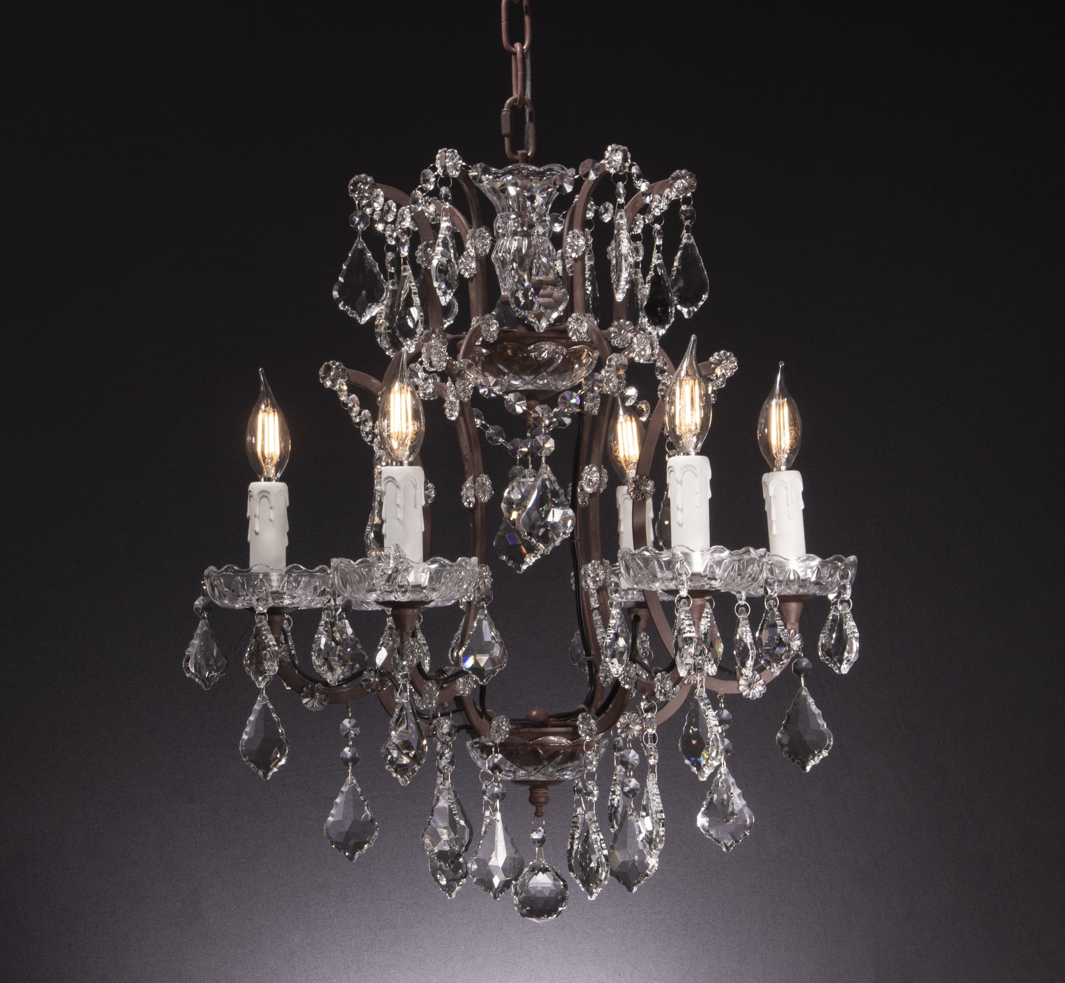 6 Light Maria Theresa Crystal Chandelier - Italian Concept - 