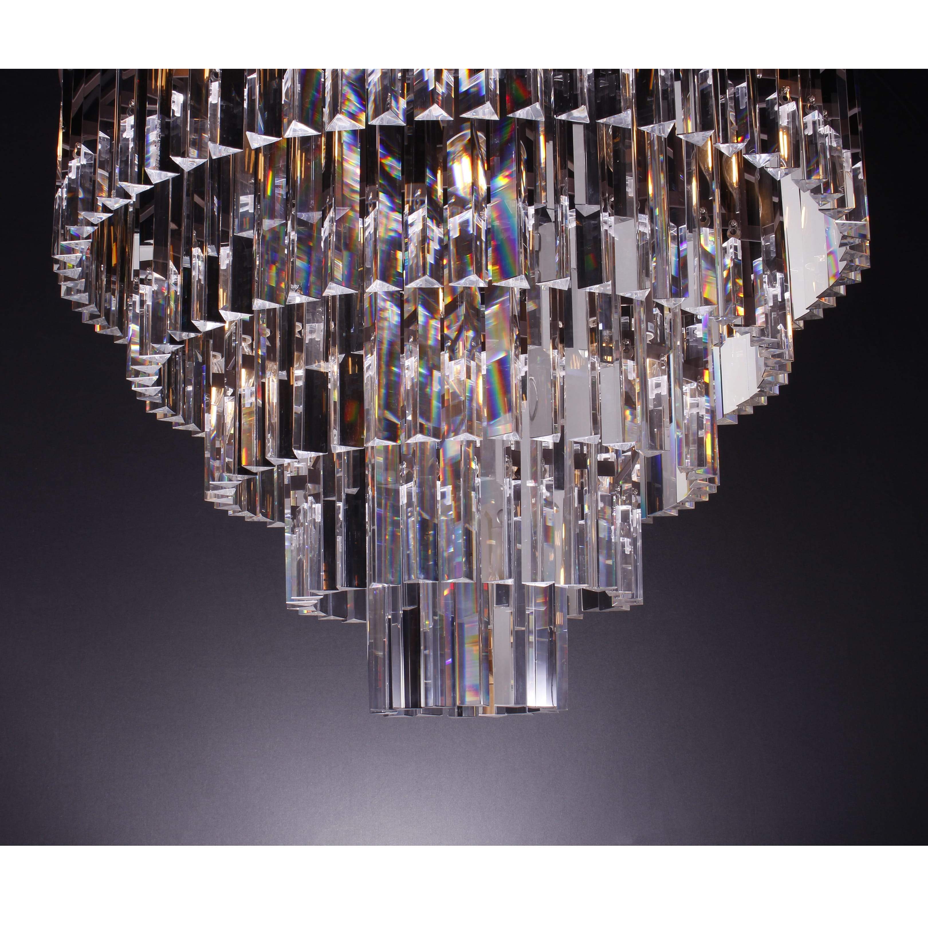 Apex Odeon Spiral Tiered/ Layered Crystal Fringe Chandelier 36" - Italian Concept - 