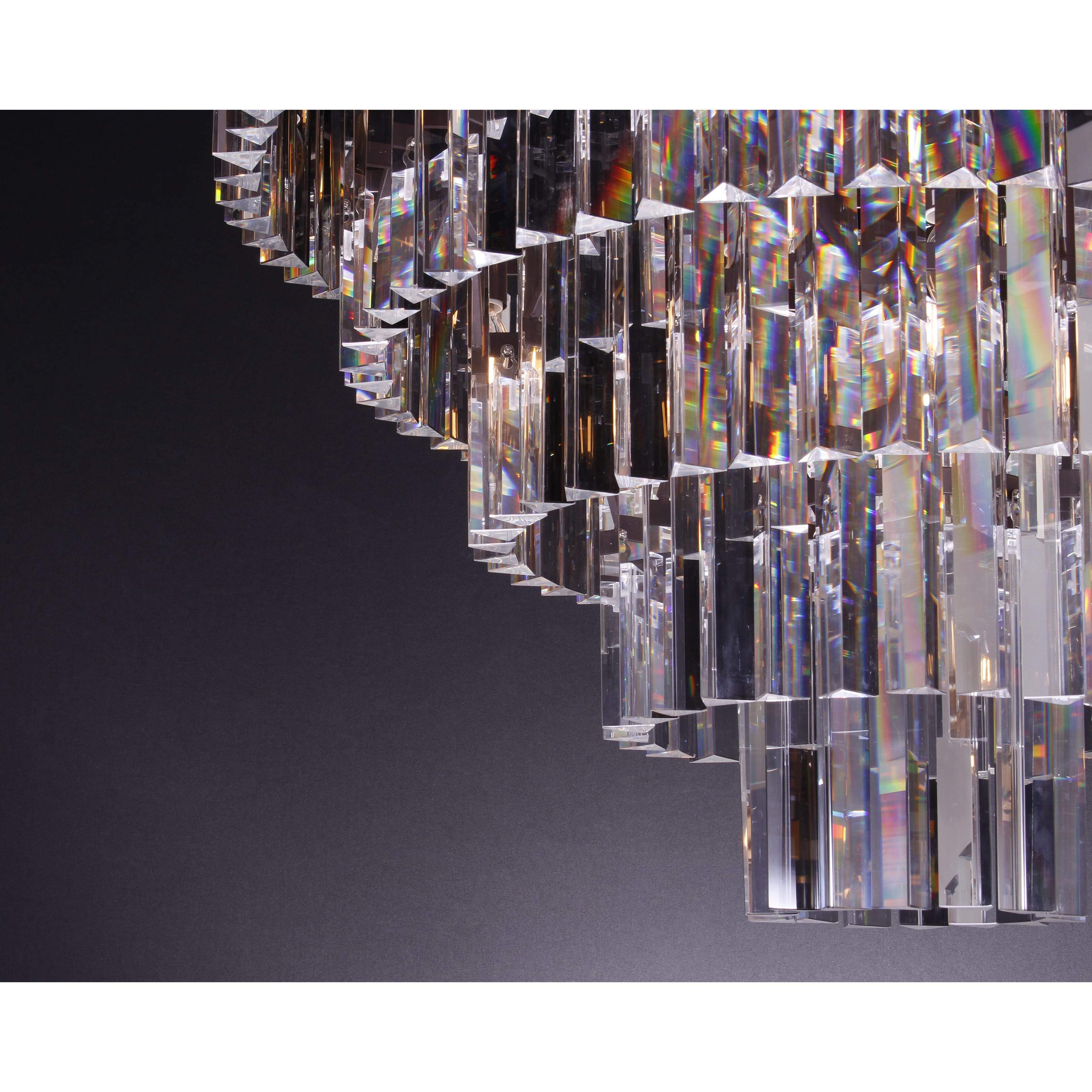 Apex Odeon Spiral Tiered/ Layered Crystal Fringe Chandelier 36" - Italian Concept - 