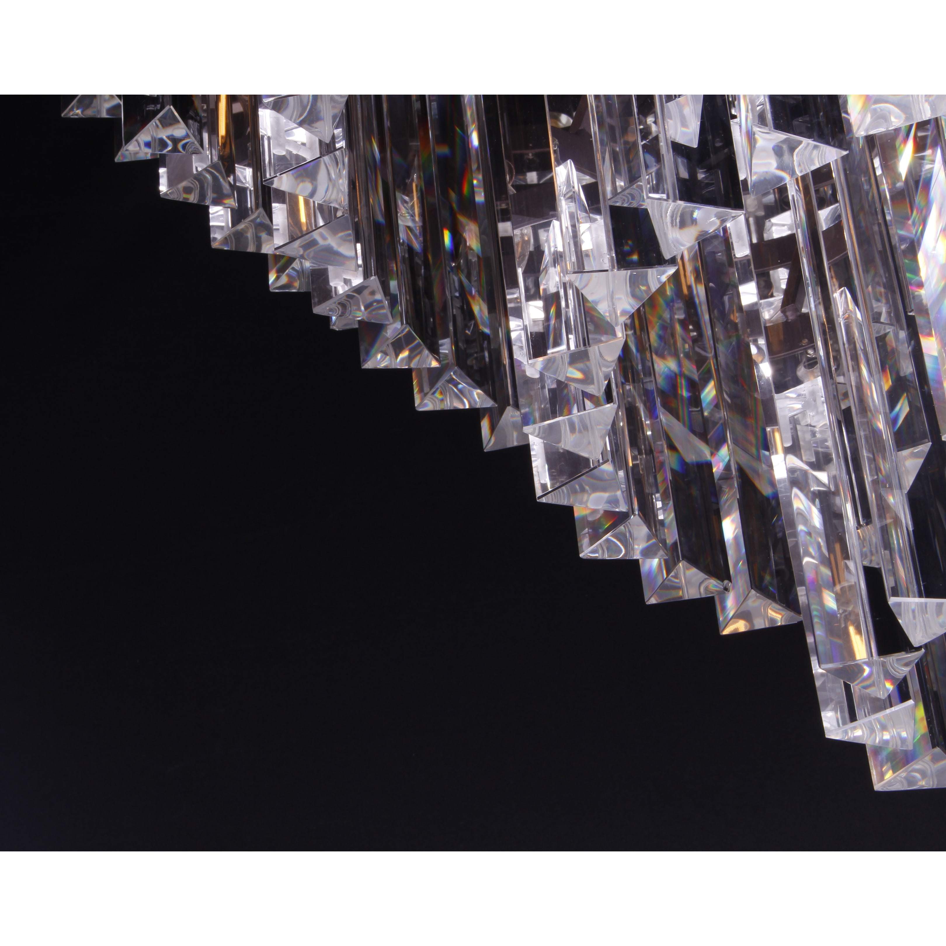 Flushmount 3-Tier Crystal Fringe Chandelier - Italian Concept