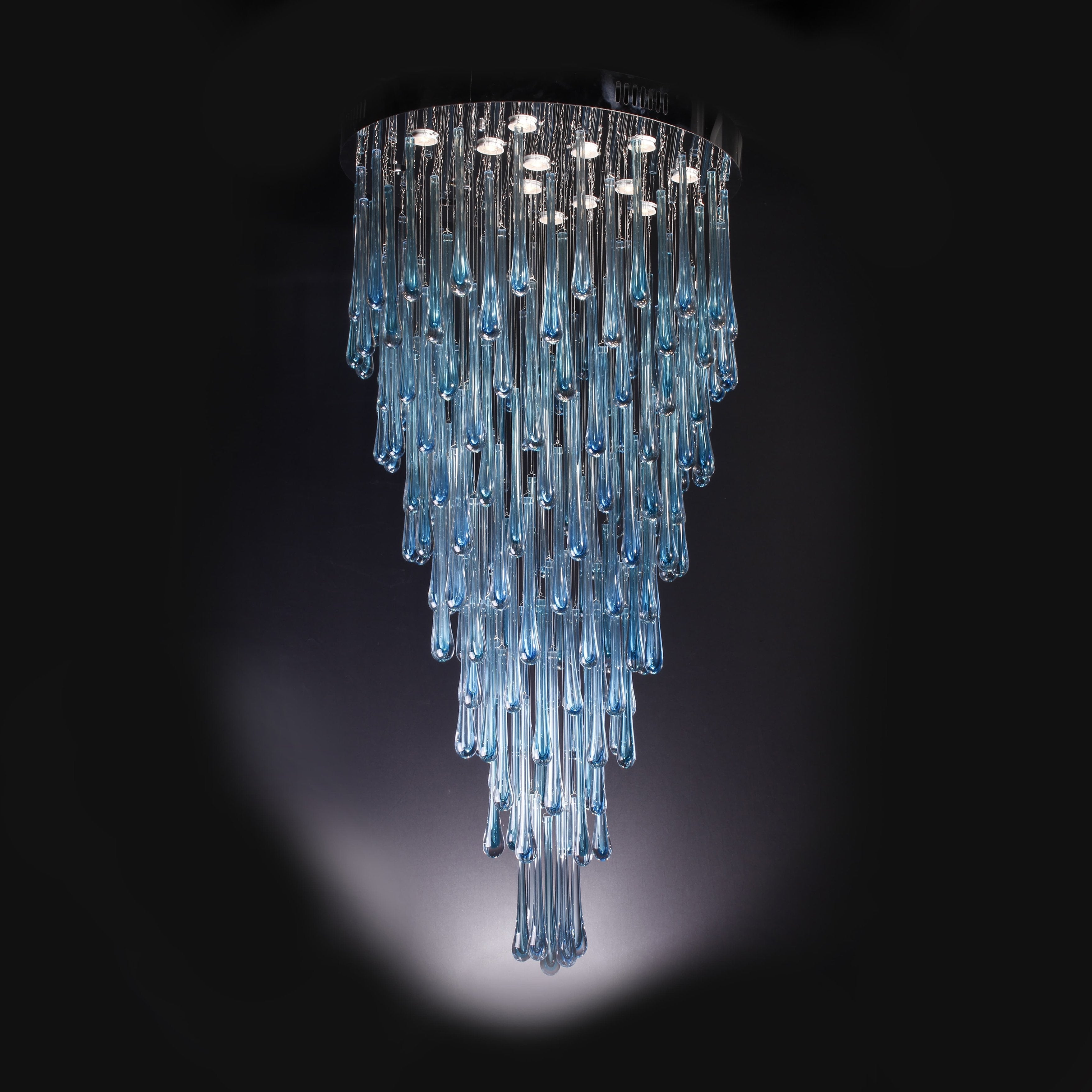 Blue Rainfall Murano Glass Chandelier - Italian Concept - 