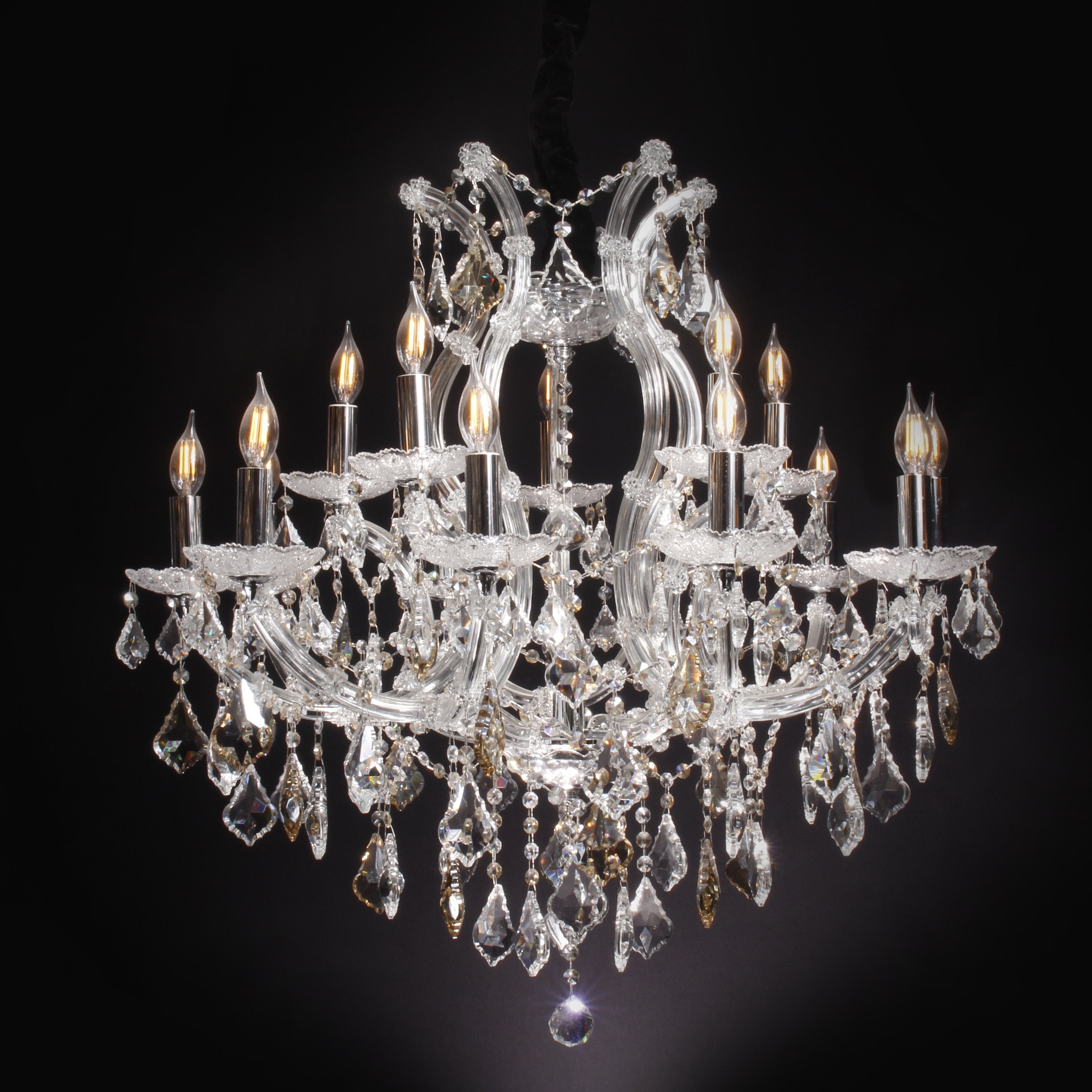 Maria Theresa 16 Light Silver 32" Crystal Chandelier - Italian Concept