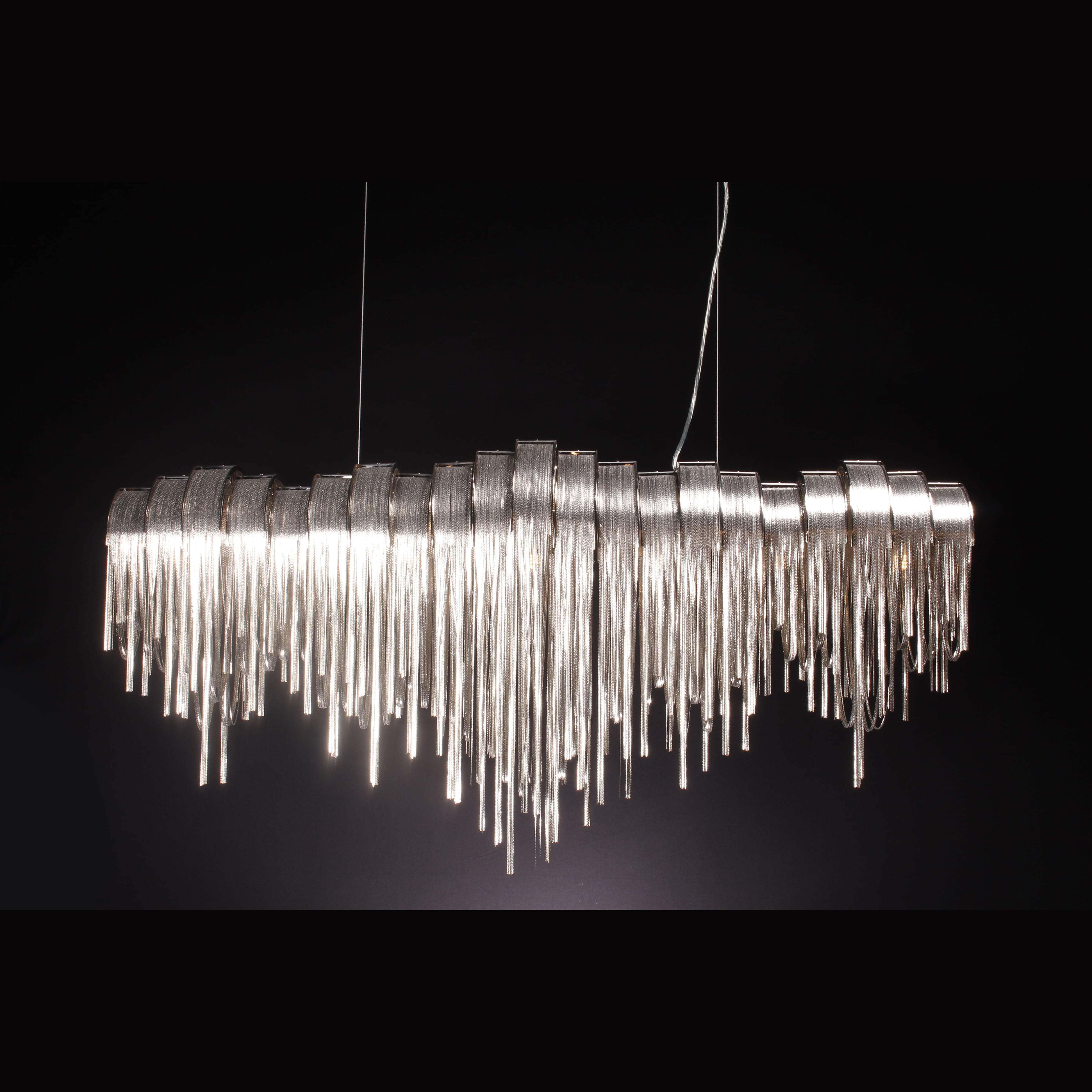 Metal Chain Link Allora Linear Chandelier - Italian Concept