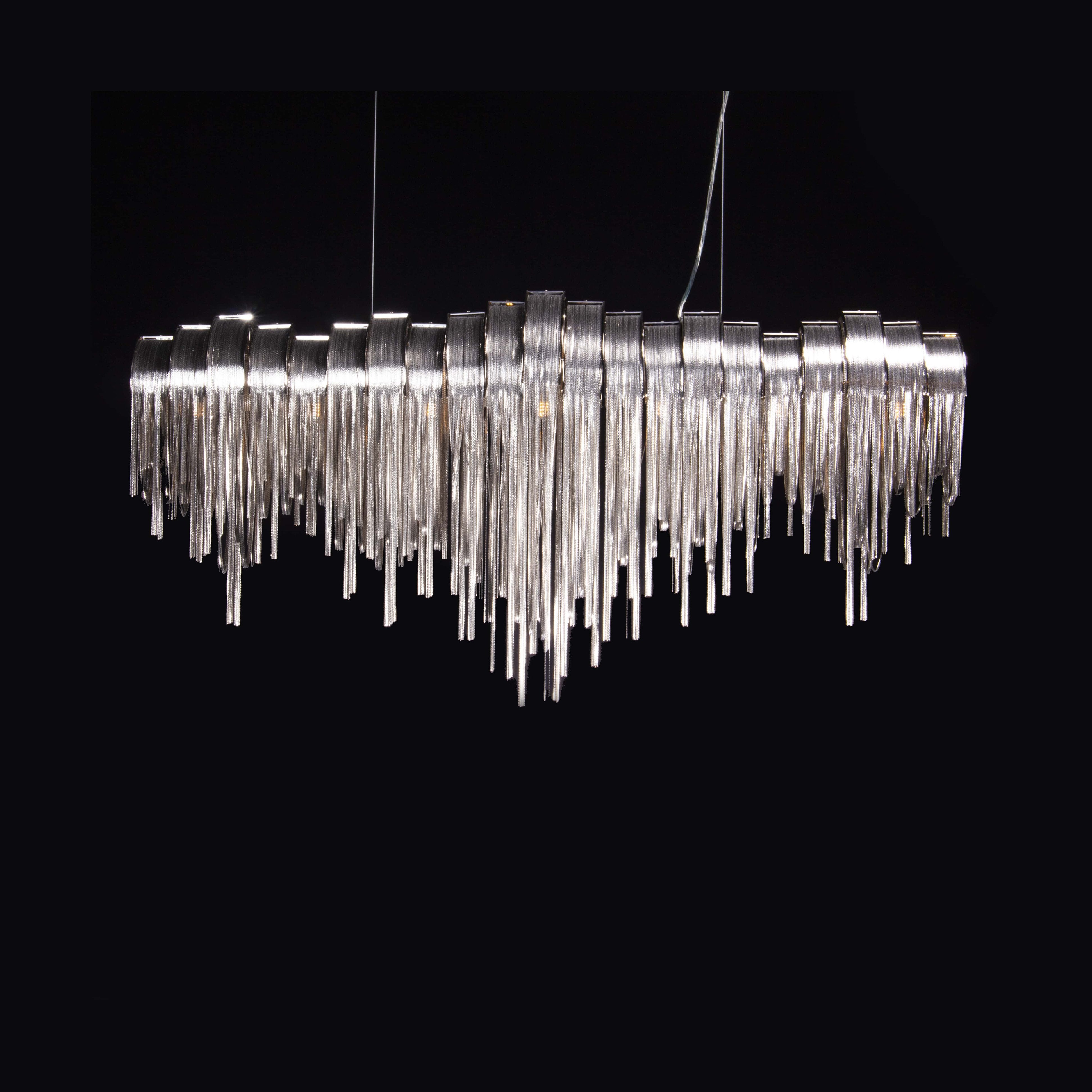 Metal Chain Link Allora Linear Chandelier - Italian Concept