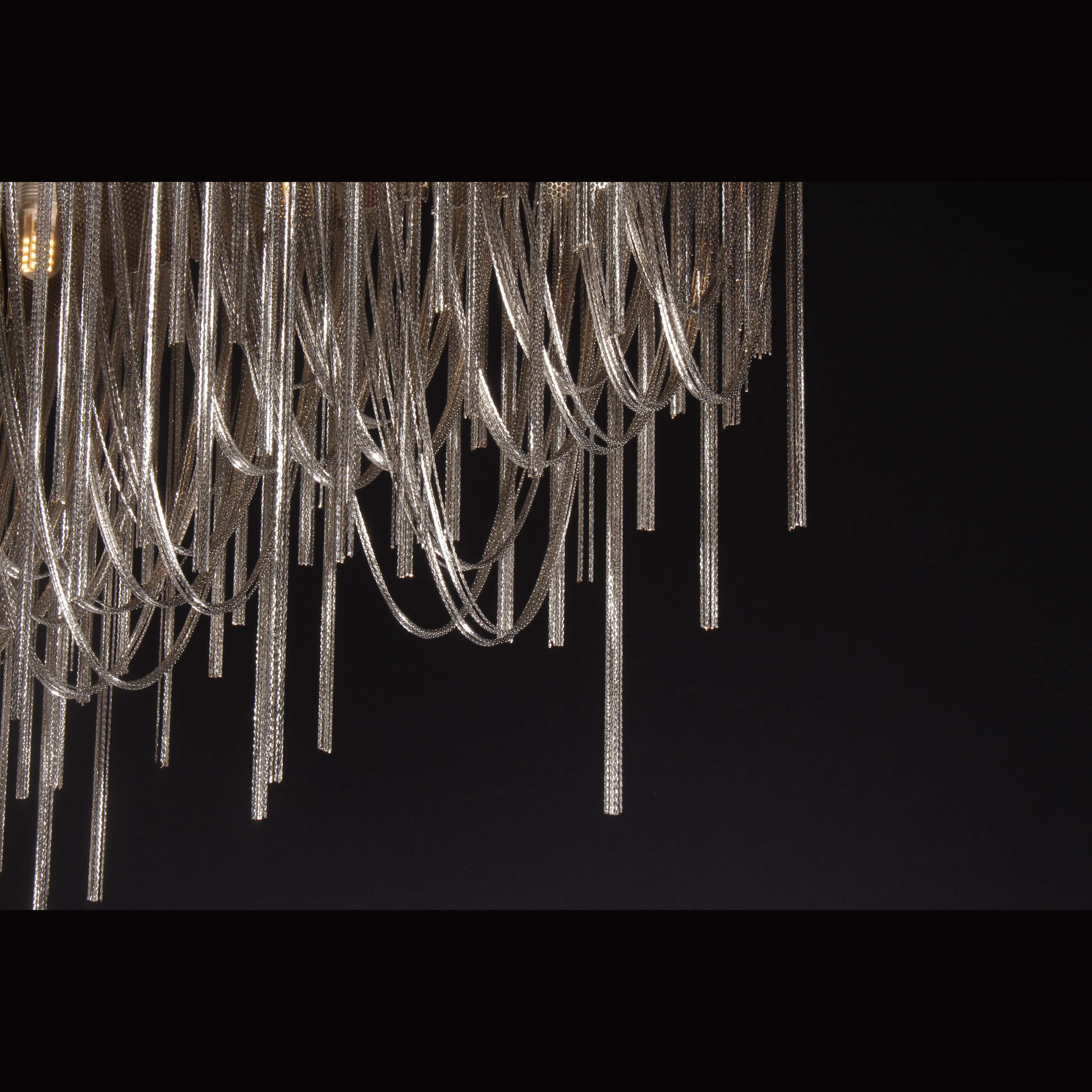 Metal Chain Link Allora Linear Chandelier - Italian Concept