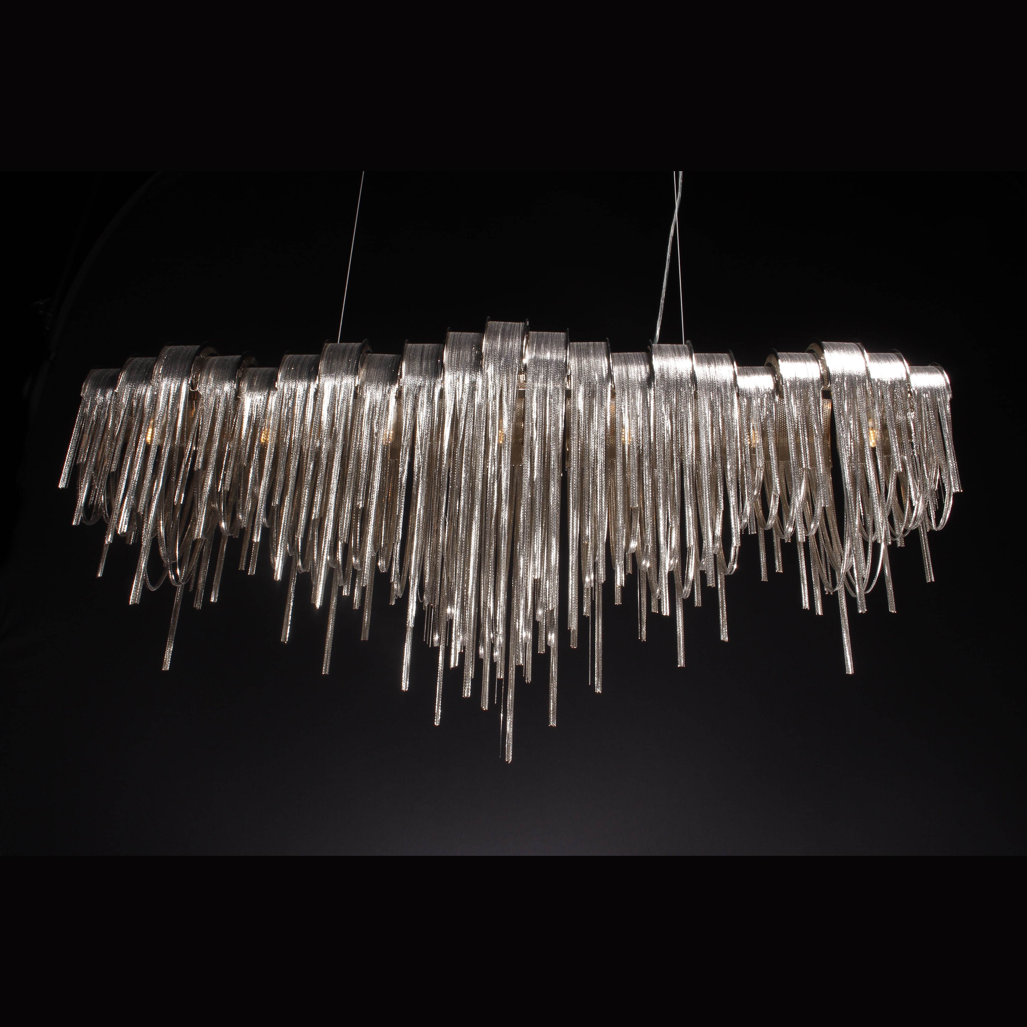 Metal Chain Link Allora Linear Chandelier - Italian Concept