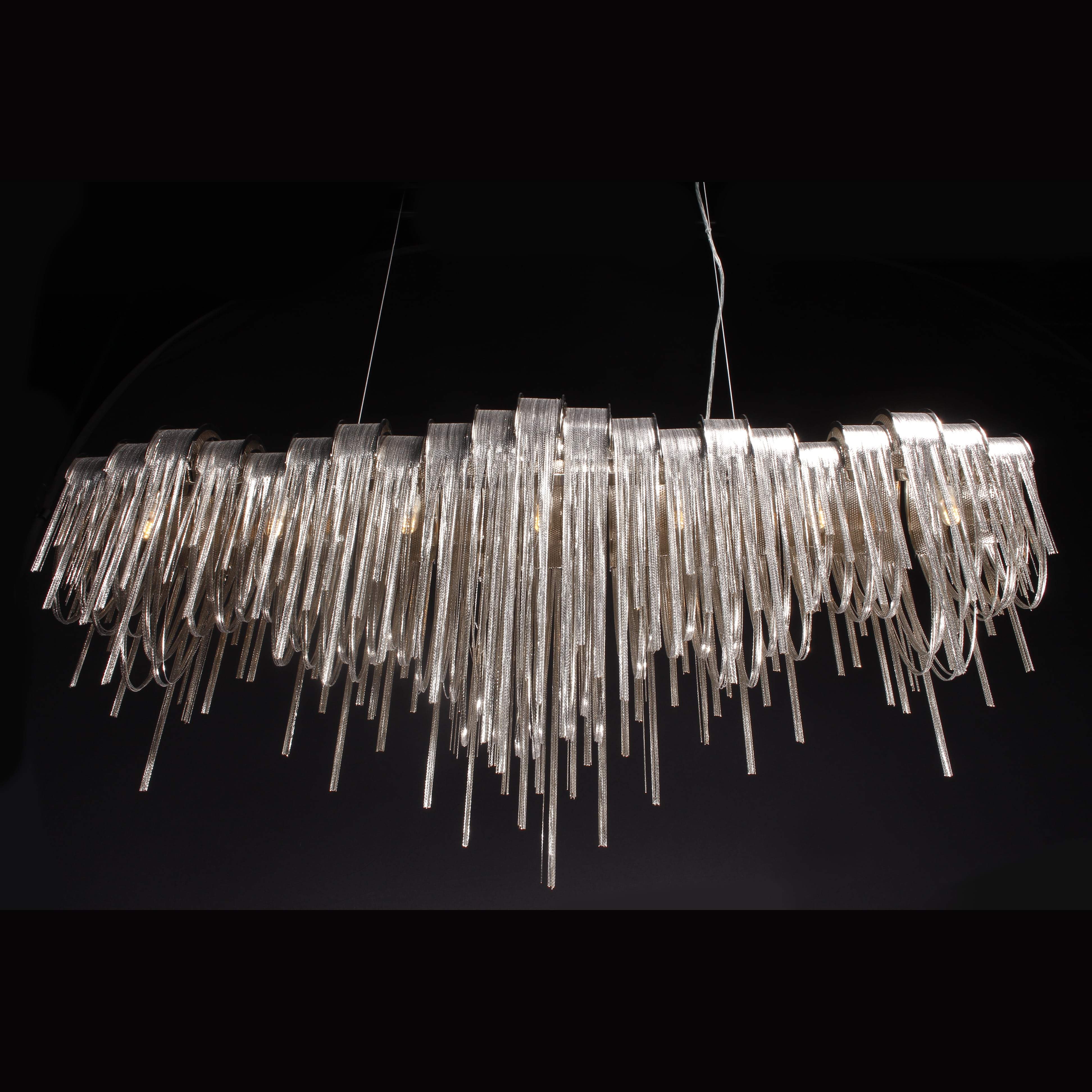 Metal Chain Link Allora Linear Chandelier - Italian Concept