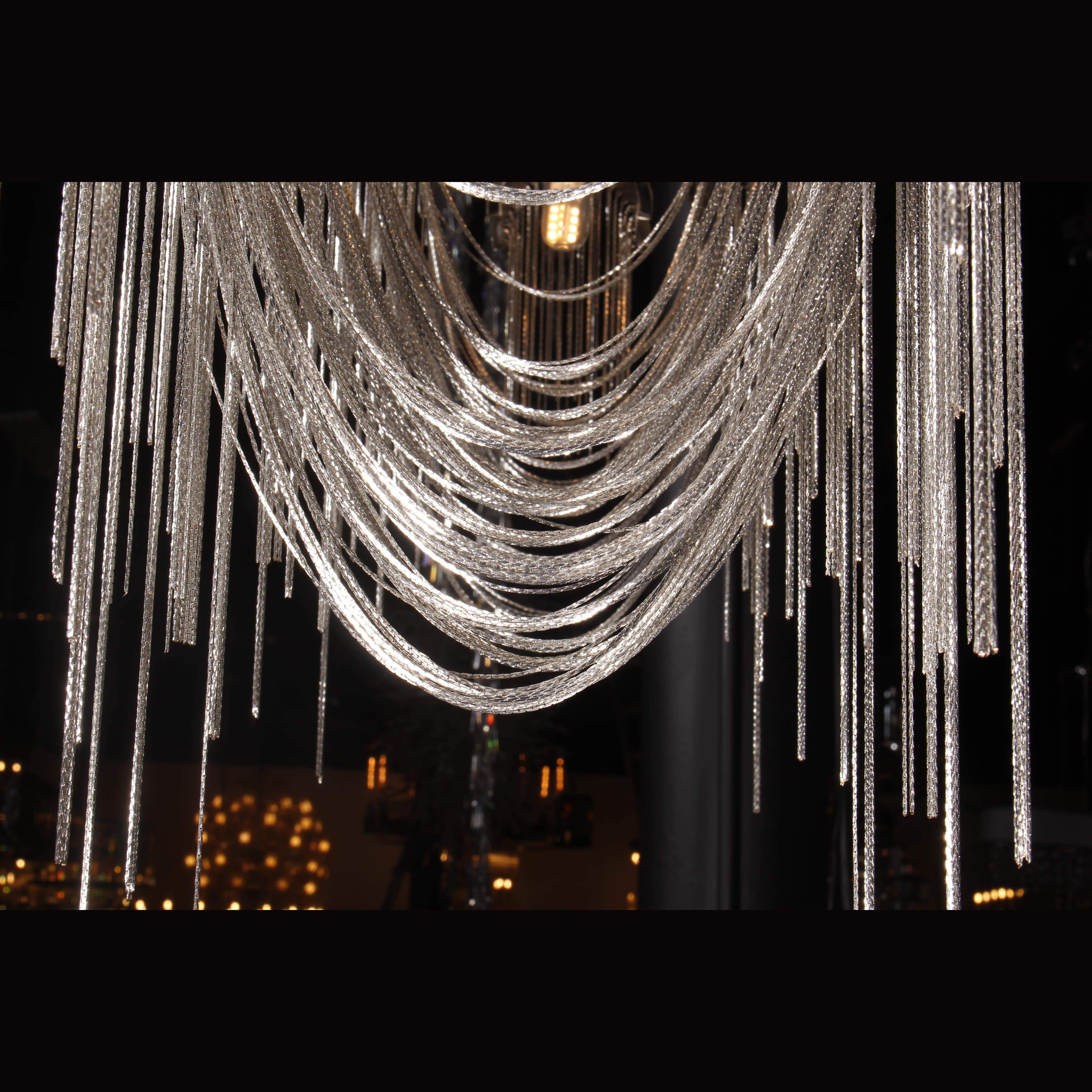 Metal Chain Link Allora Linear Chandelier - Italian Concept