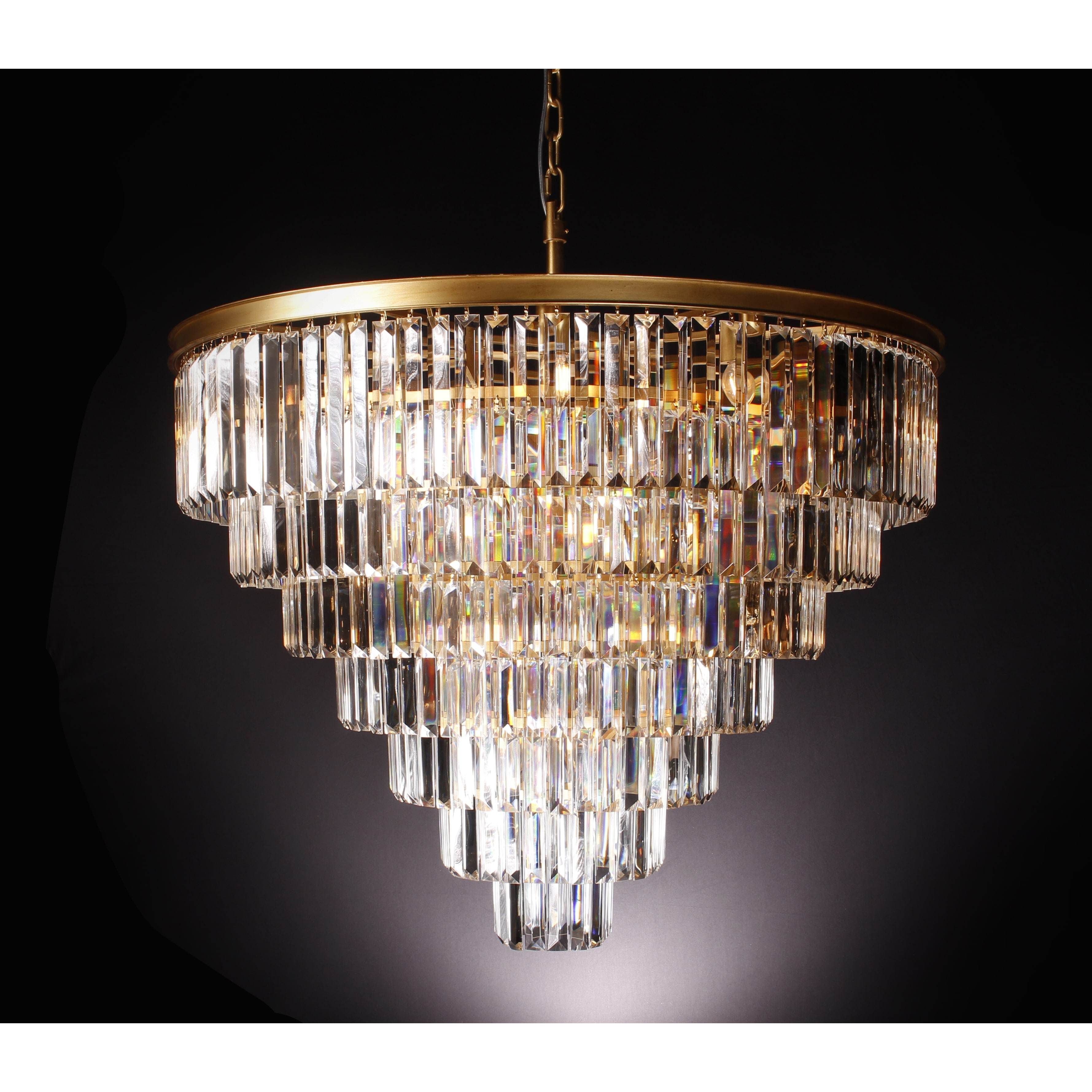 7-Tier Odeon Crystal Fringe Chandelier - Italian Concept - Frame Finish