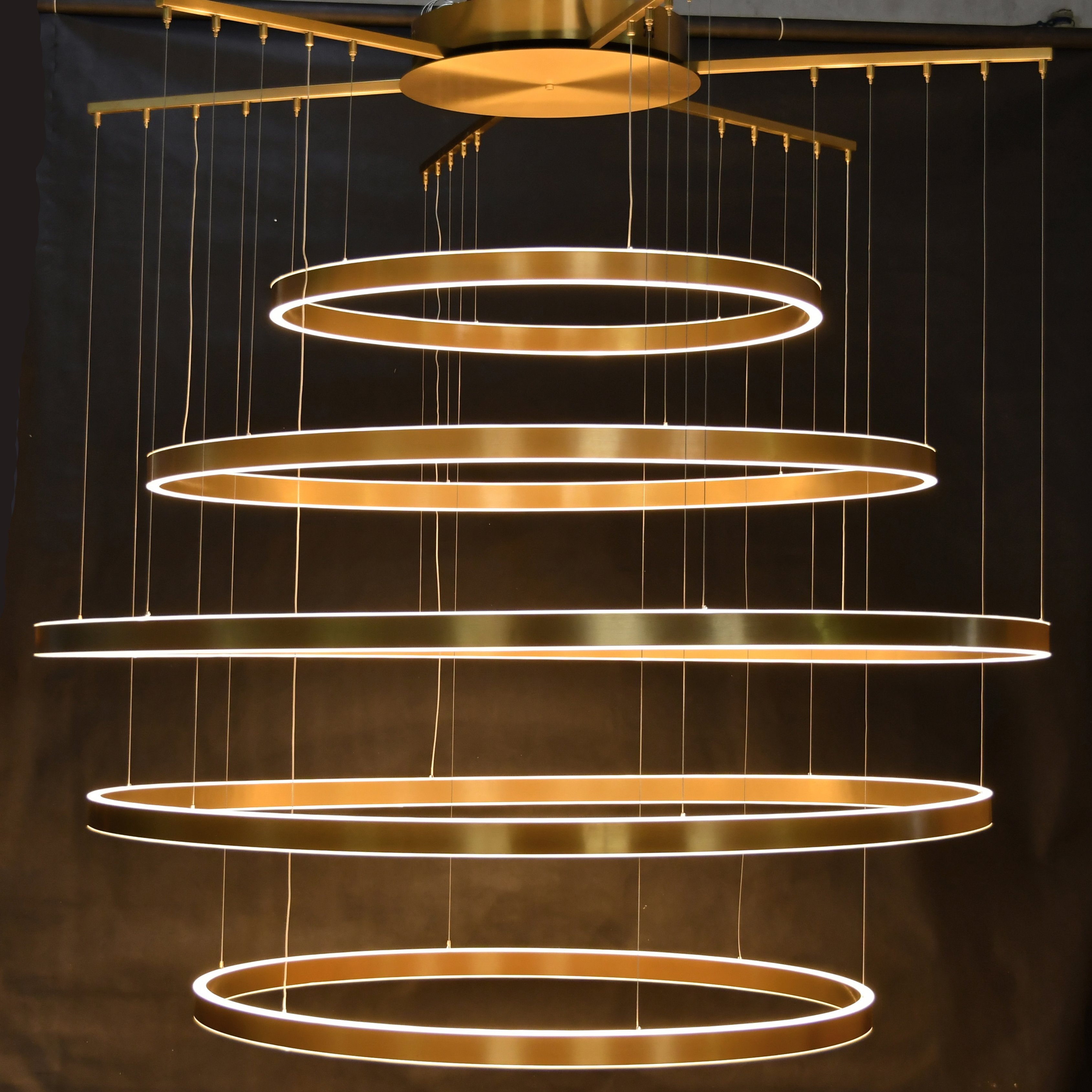 Liana Round 5-Ring Double LED Chandelier - Italian Concept - 