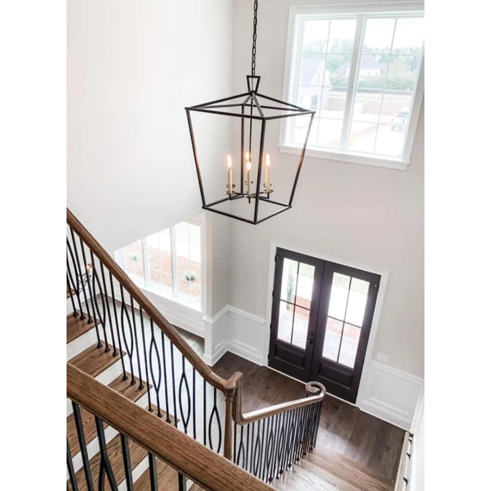 Wide Foyer Lantern Light Fixtures High Ceiling Chandeliers For