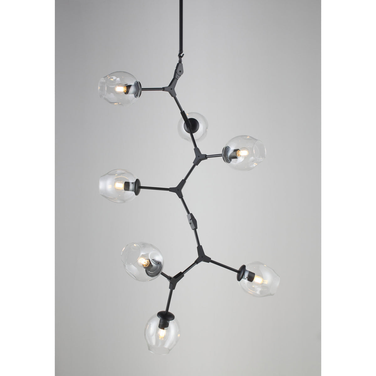 Metal Releaf Vertical Globe Branching Bubble Chandelier