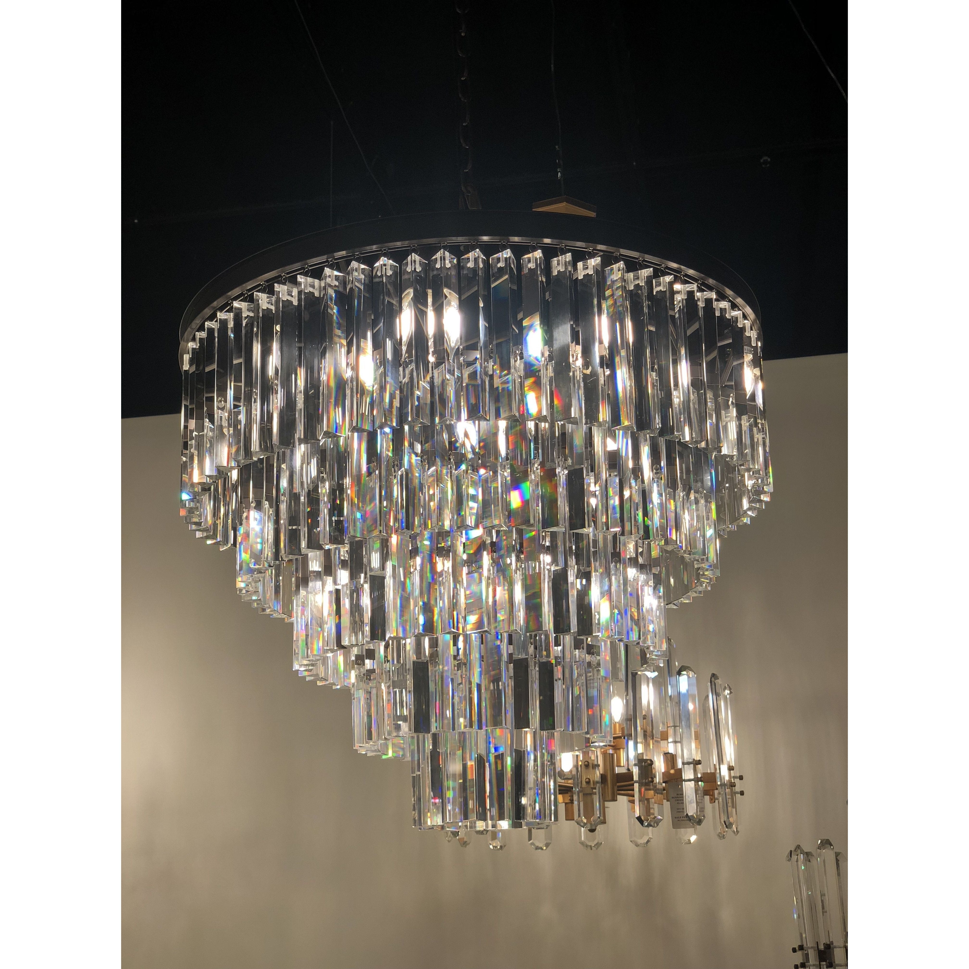 Flushmount Apex Odeon Tiered Round Crystal Fringe Chandelier Collection - Italian Concept - 