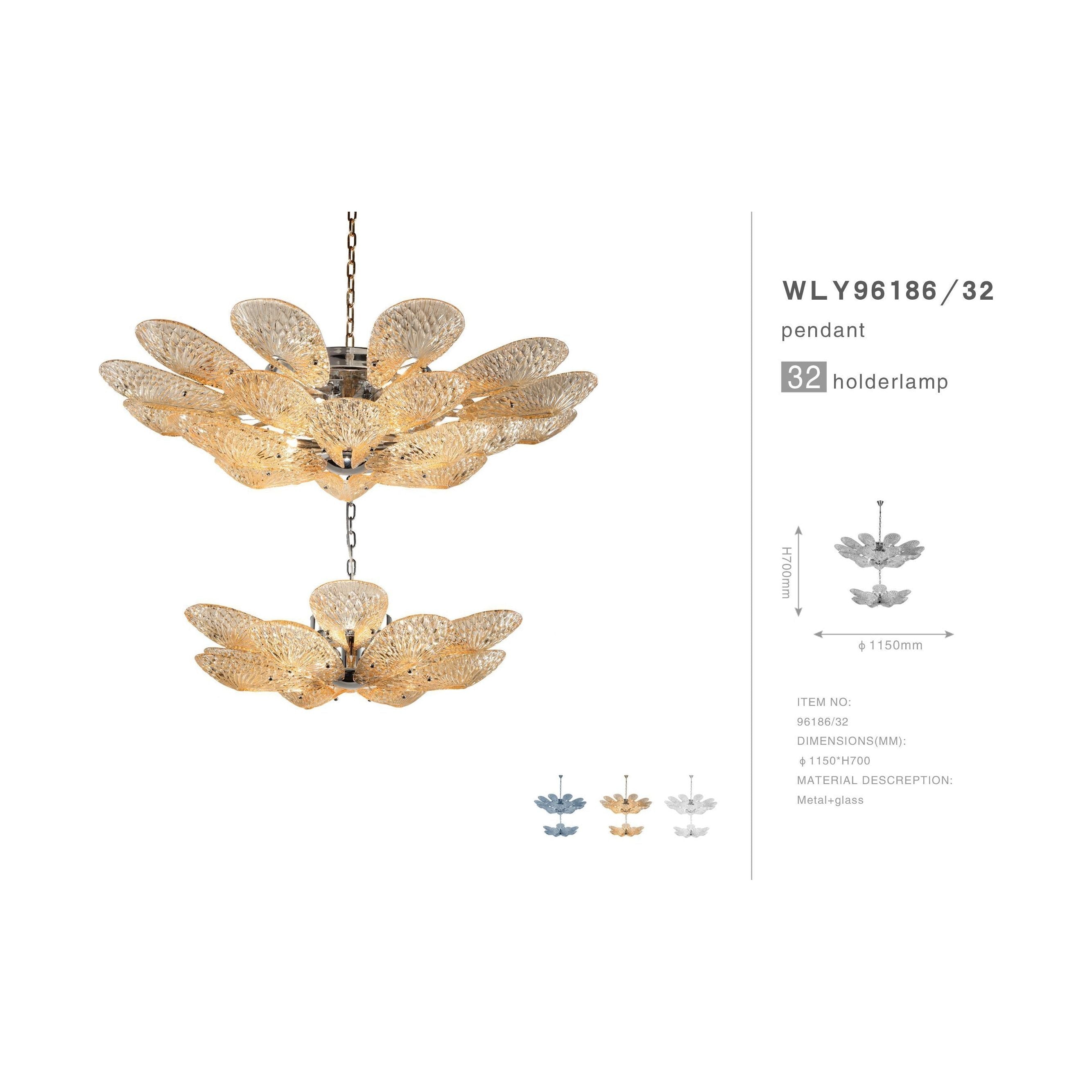 Bella Murano Glass Flower Chandelier - Italian Concept - 