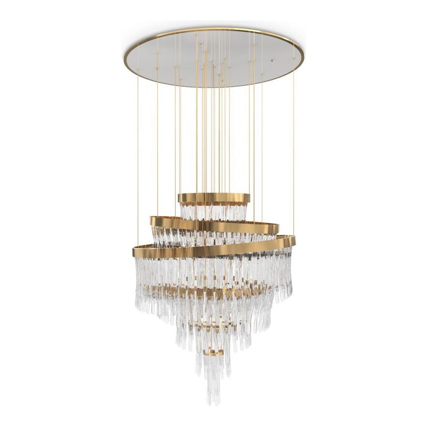 Laval Round Waterfall Tubular Foyer Chandelier - Italian Concept