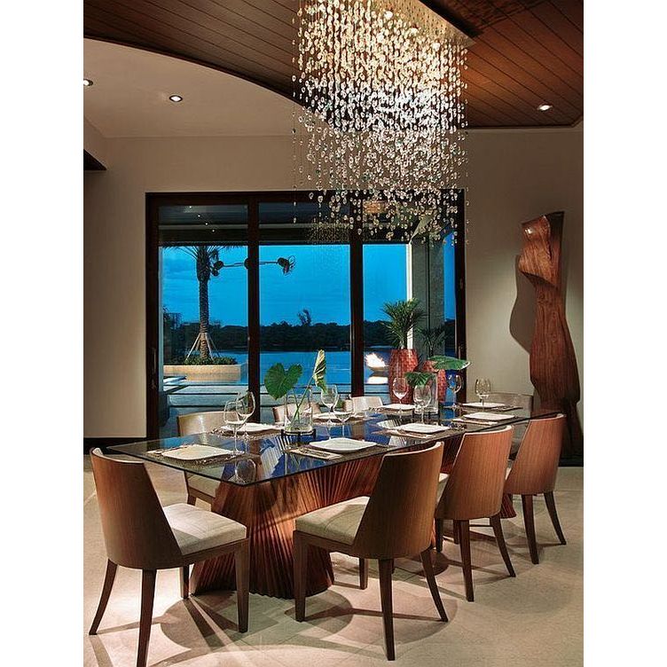 Rainfall Glass Gem Stone Chandelier - Italian Concept - Size