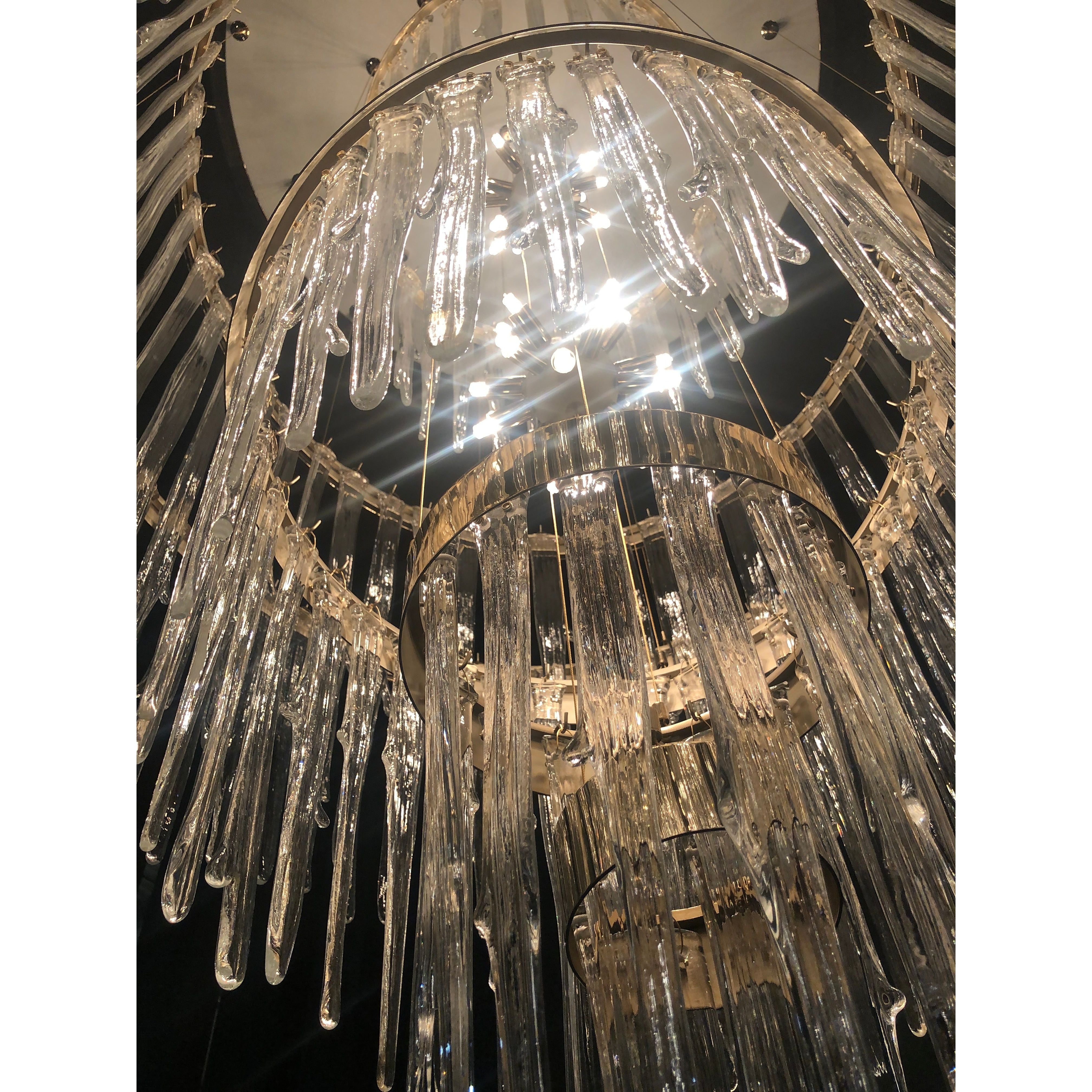 Laval Round Waterfall Tubular Foyer Chandelier - Italian Concept