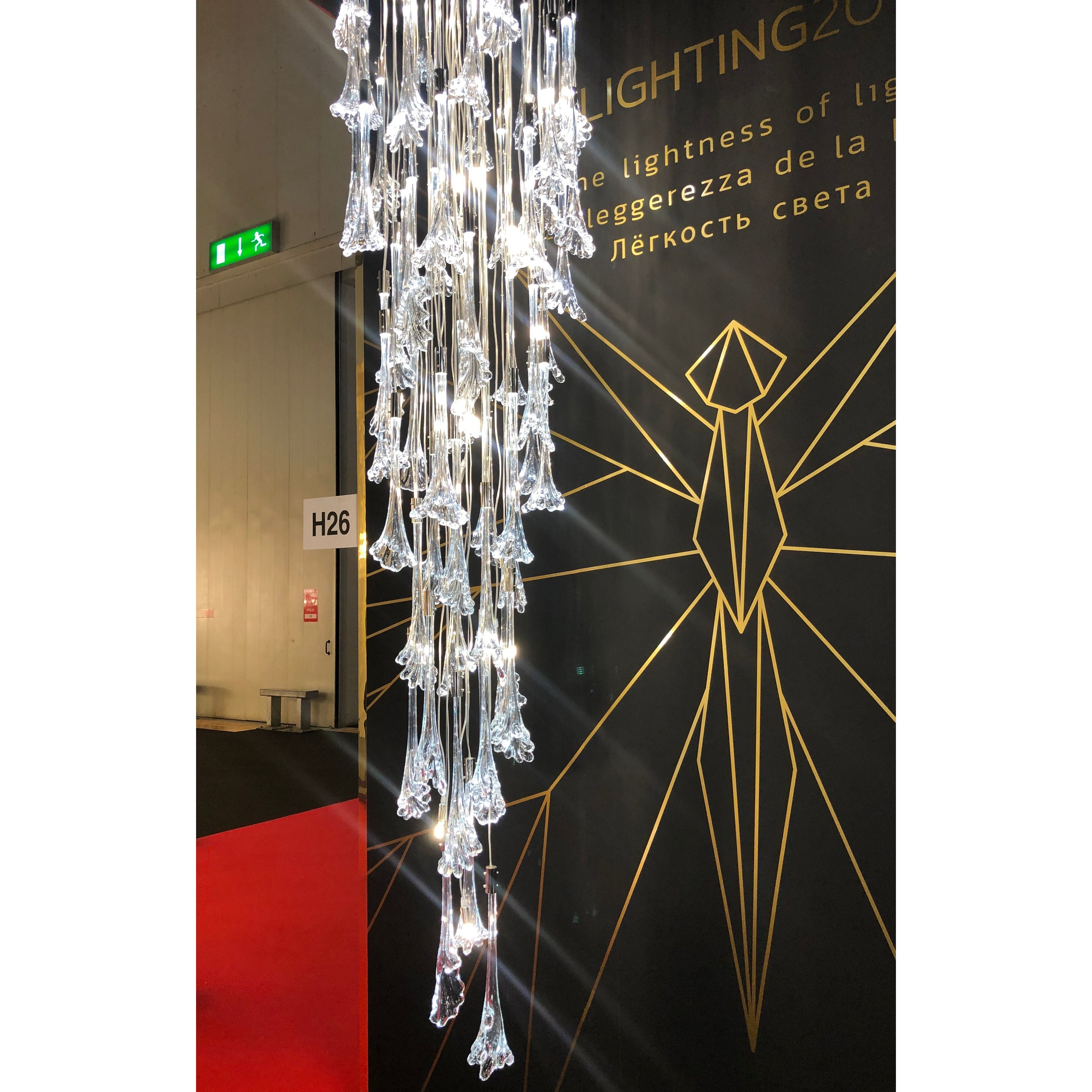 Wave Cluster Flower Glass Pendant Chandelier - Italian Concept