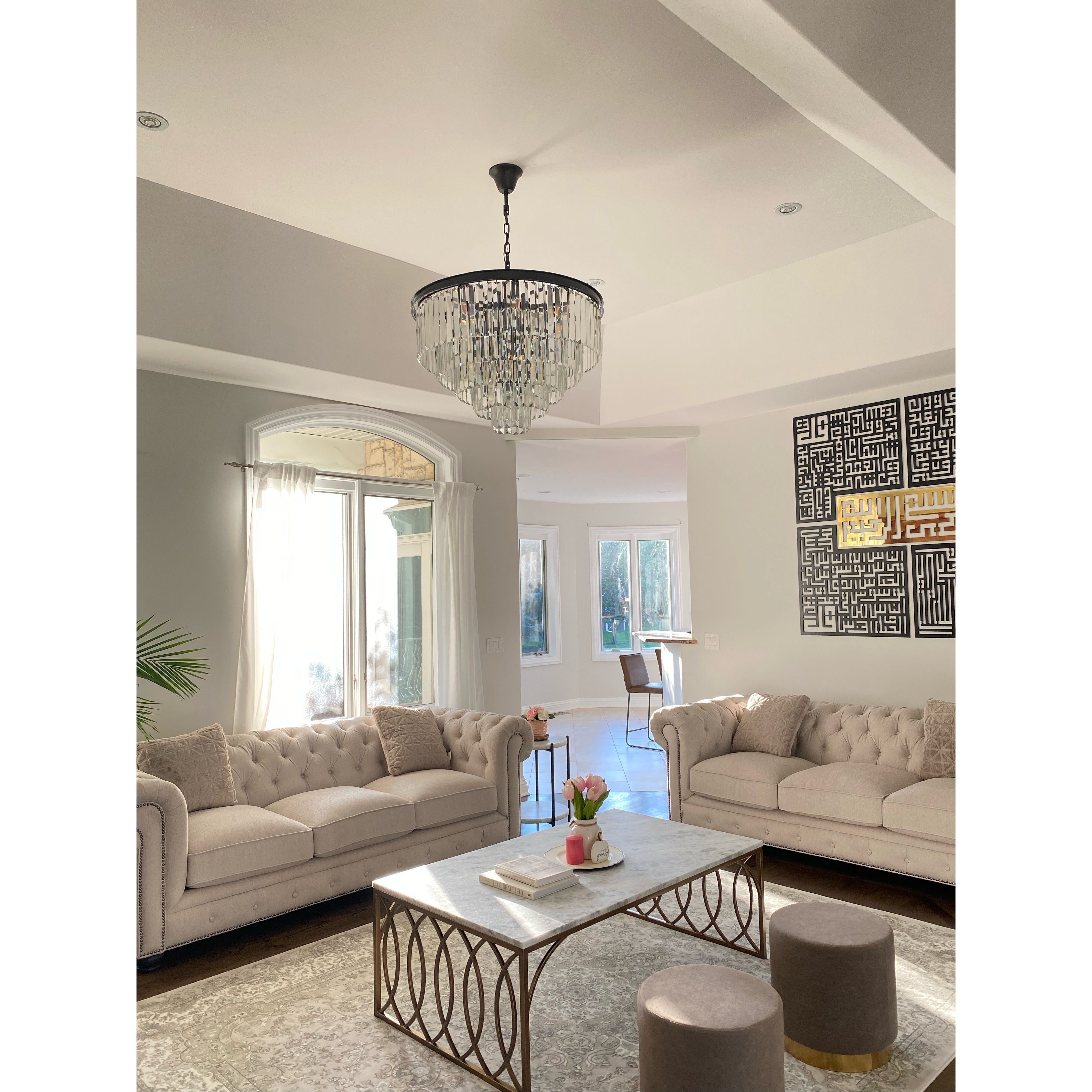 Odeon Round Crystal Fringe Chandelier Collection - Italian Concept