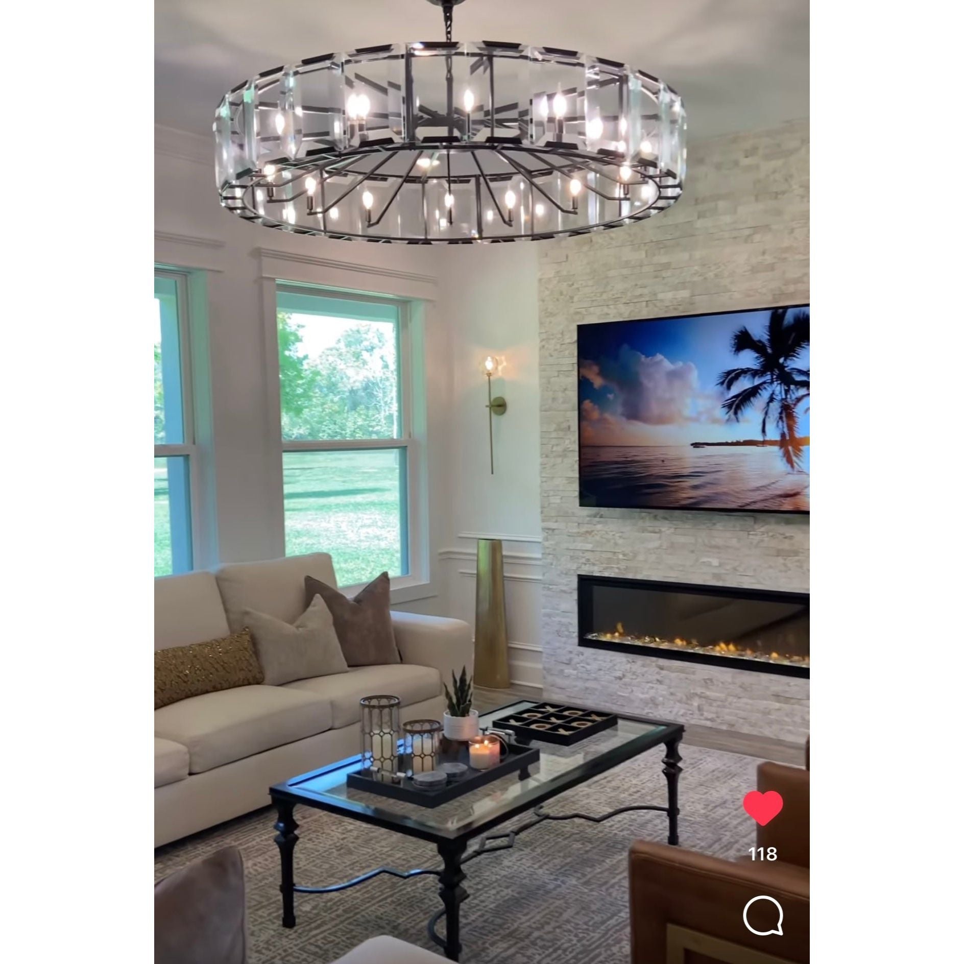 Tundra Crystal Round 24" Chandelier - Italian Concept