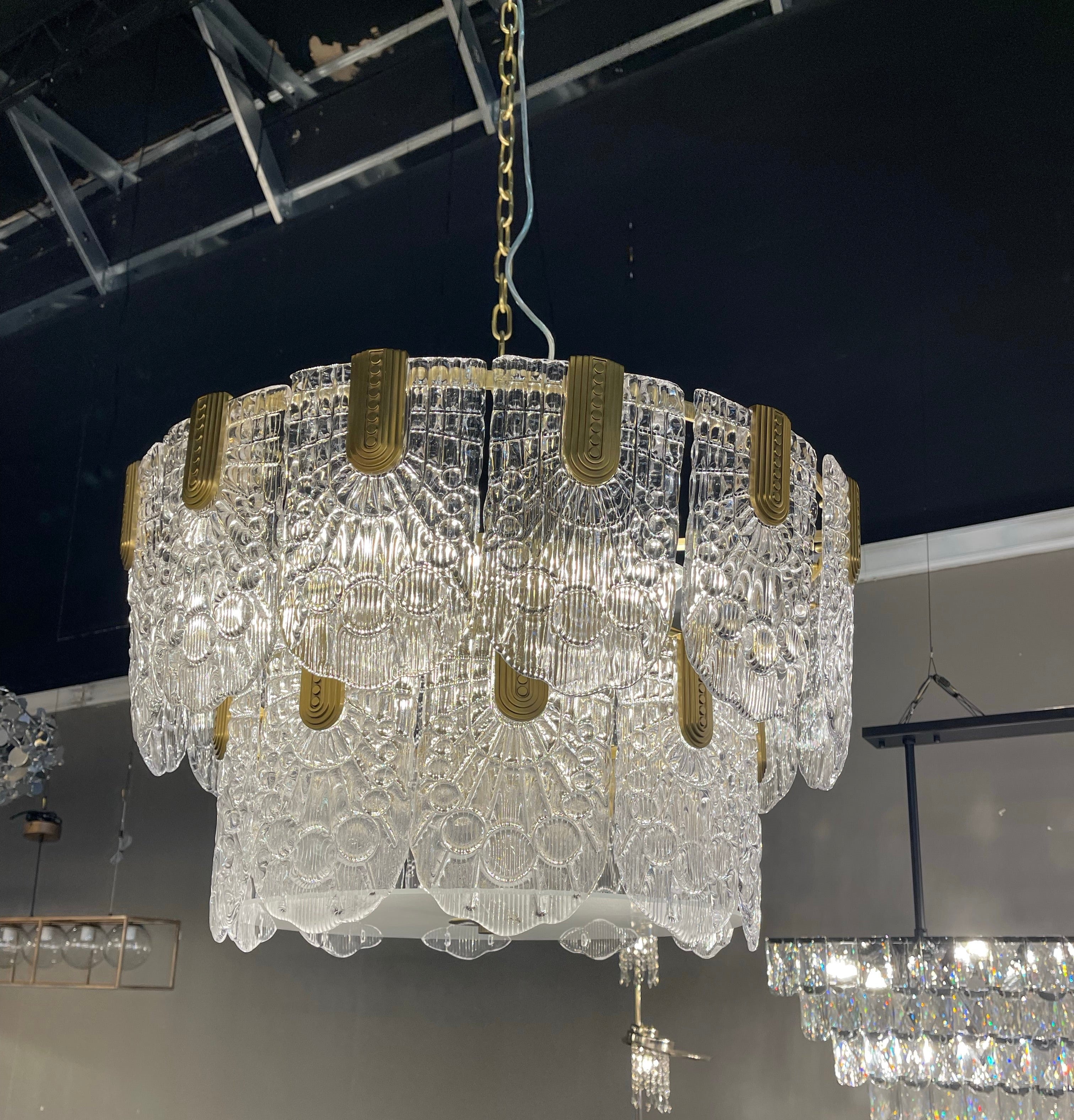 Jacques Brass Crystal Round Chandelier - Italian Concept