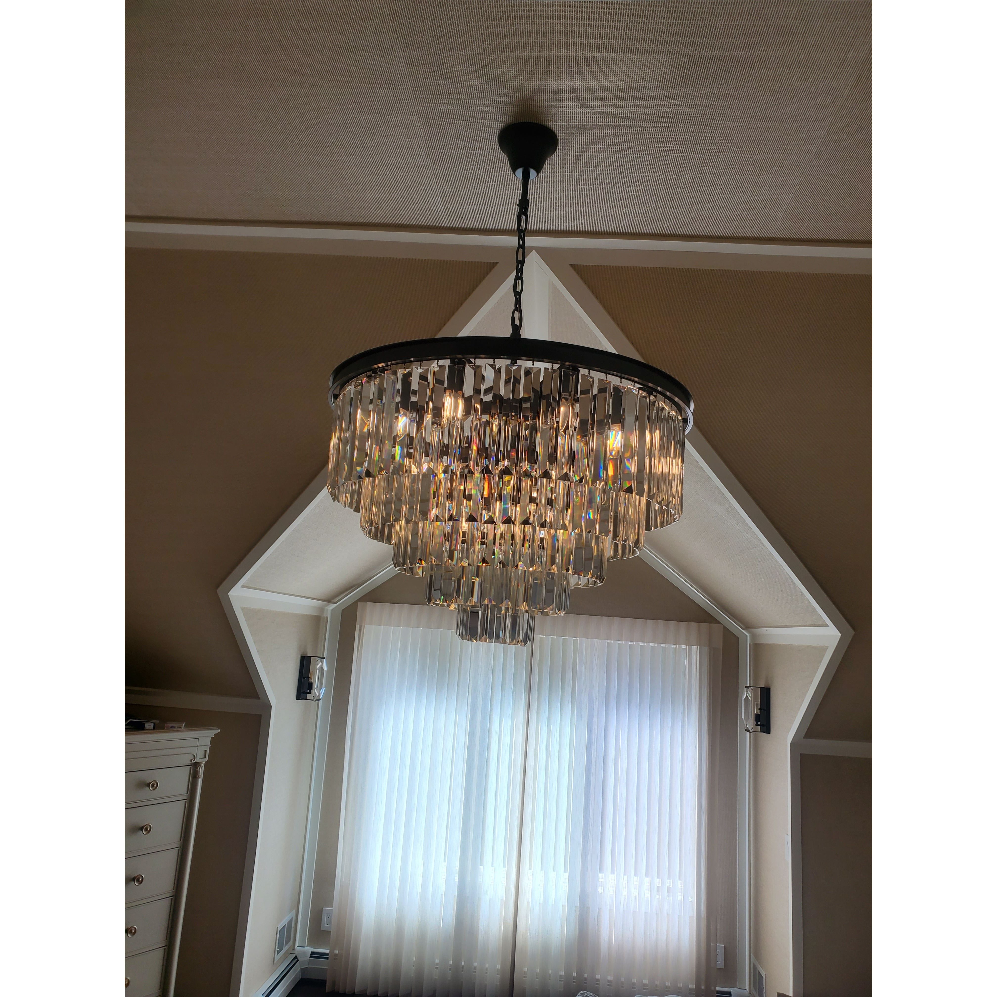 Odeon Round Crystal Fringe Chandelier Collection - Italian Concept