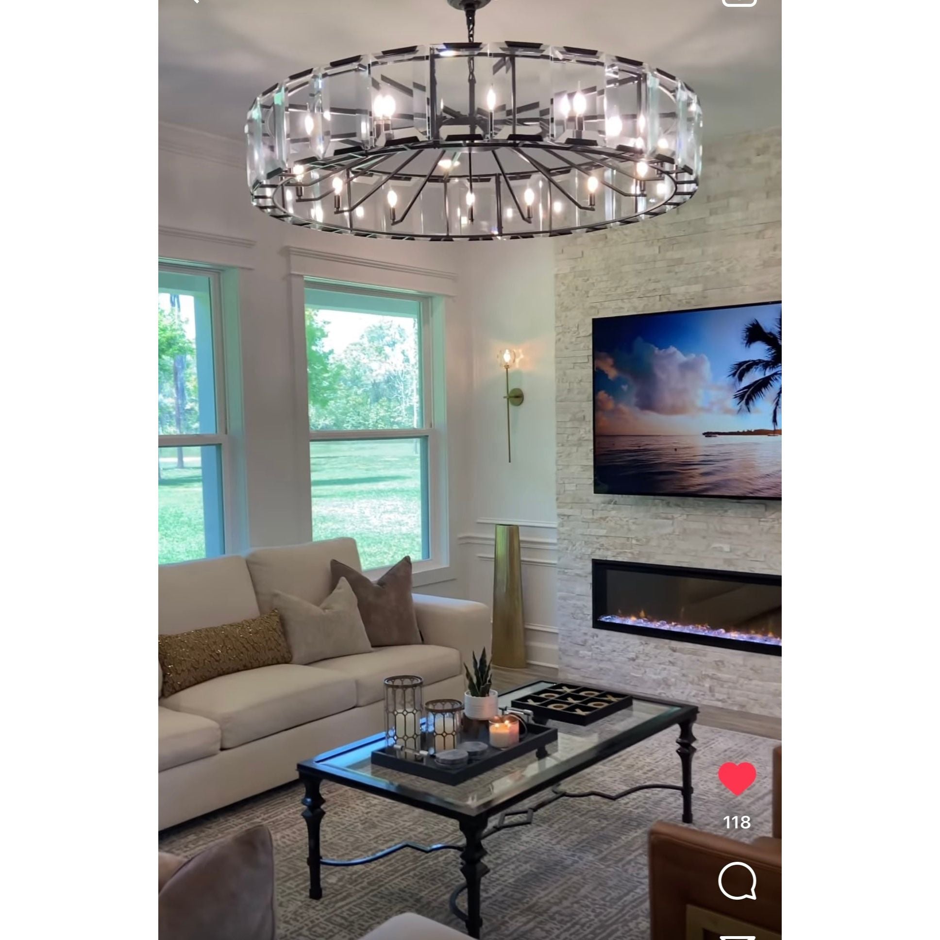 Tundra Crystal Round 24" Chandelier - Italian Concept