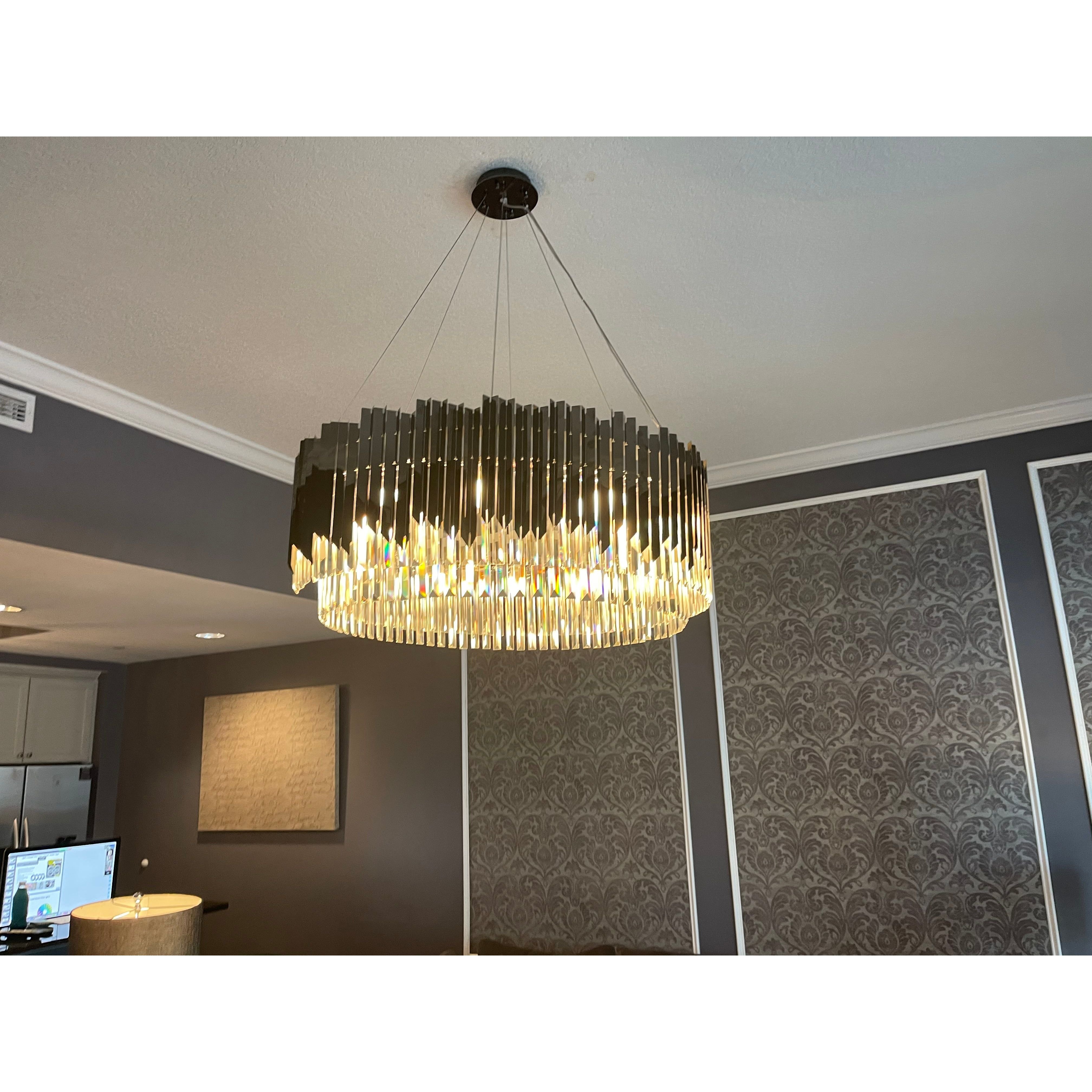 Arrows Steel Crystal Chandelier Round - Italian Concept - 