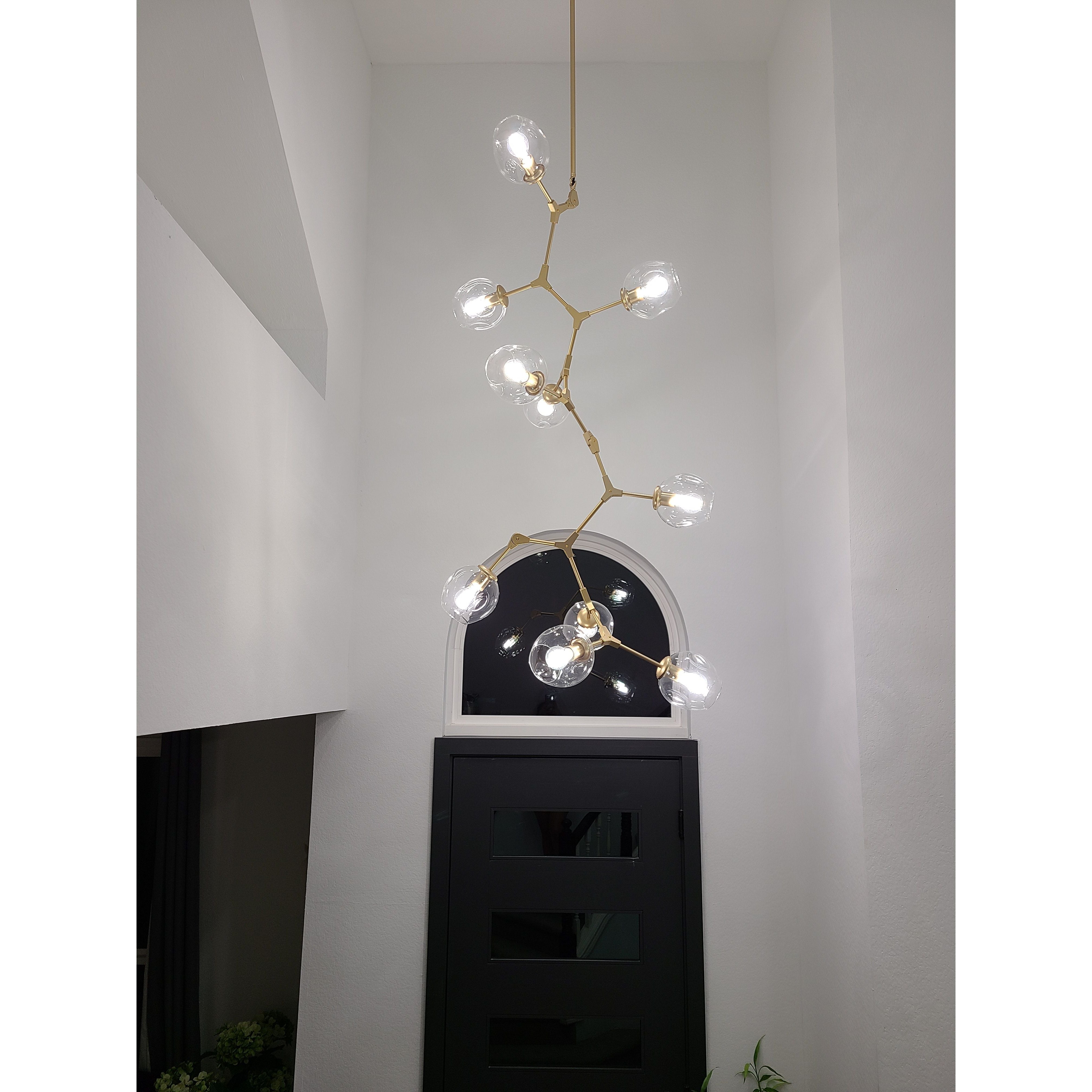 Metal Releaf Vertical Globe Branching Bubble Chandelier - Italian Concept