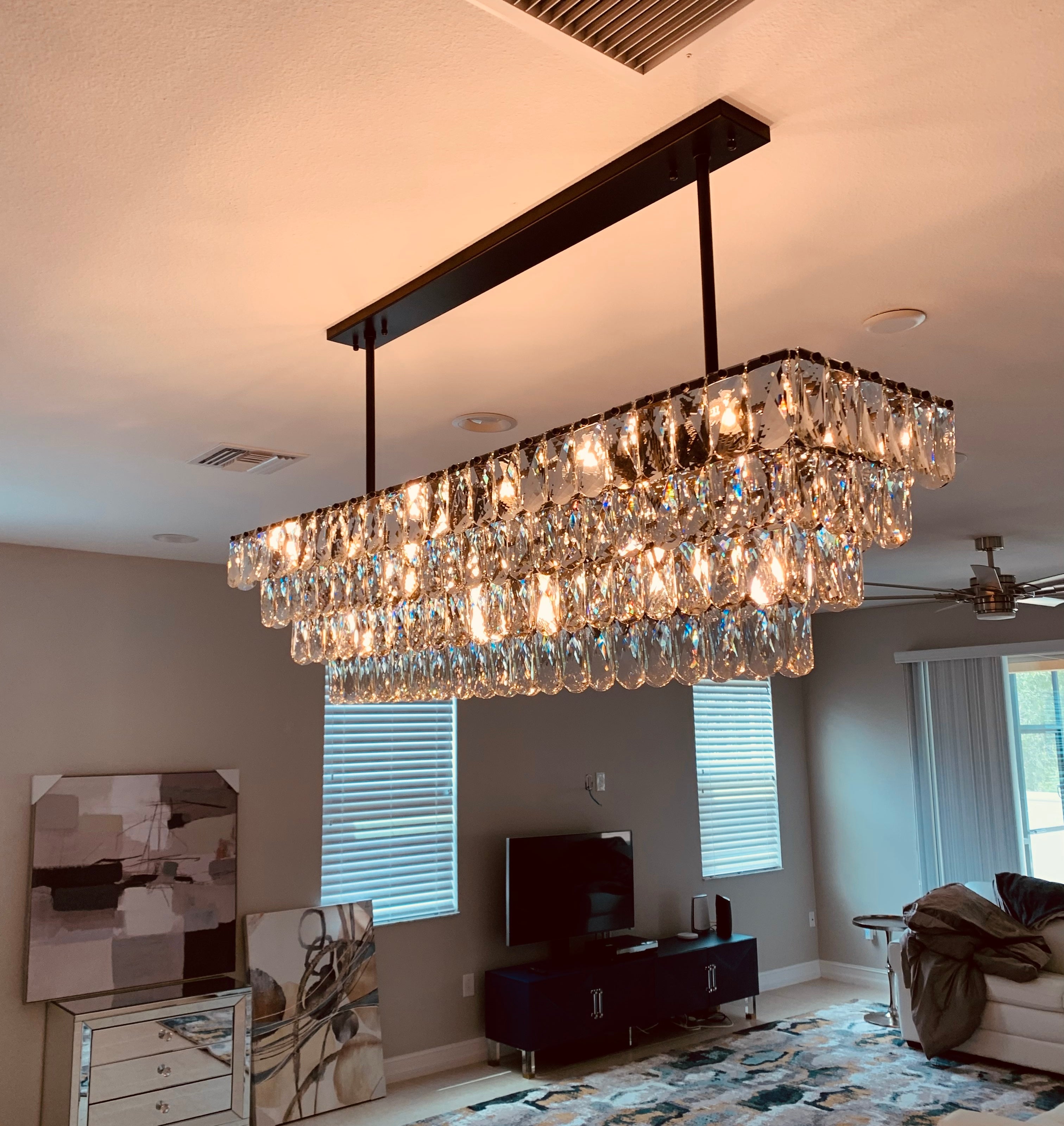 Rectangular chandelier deals for living room