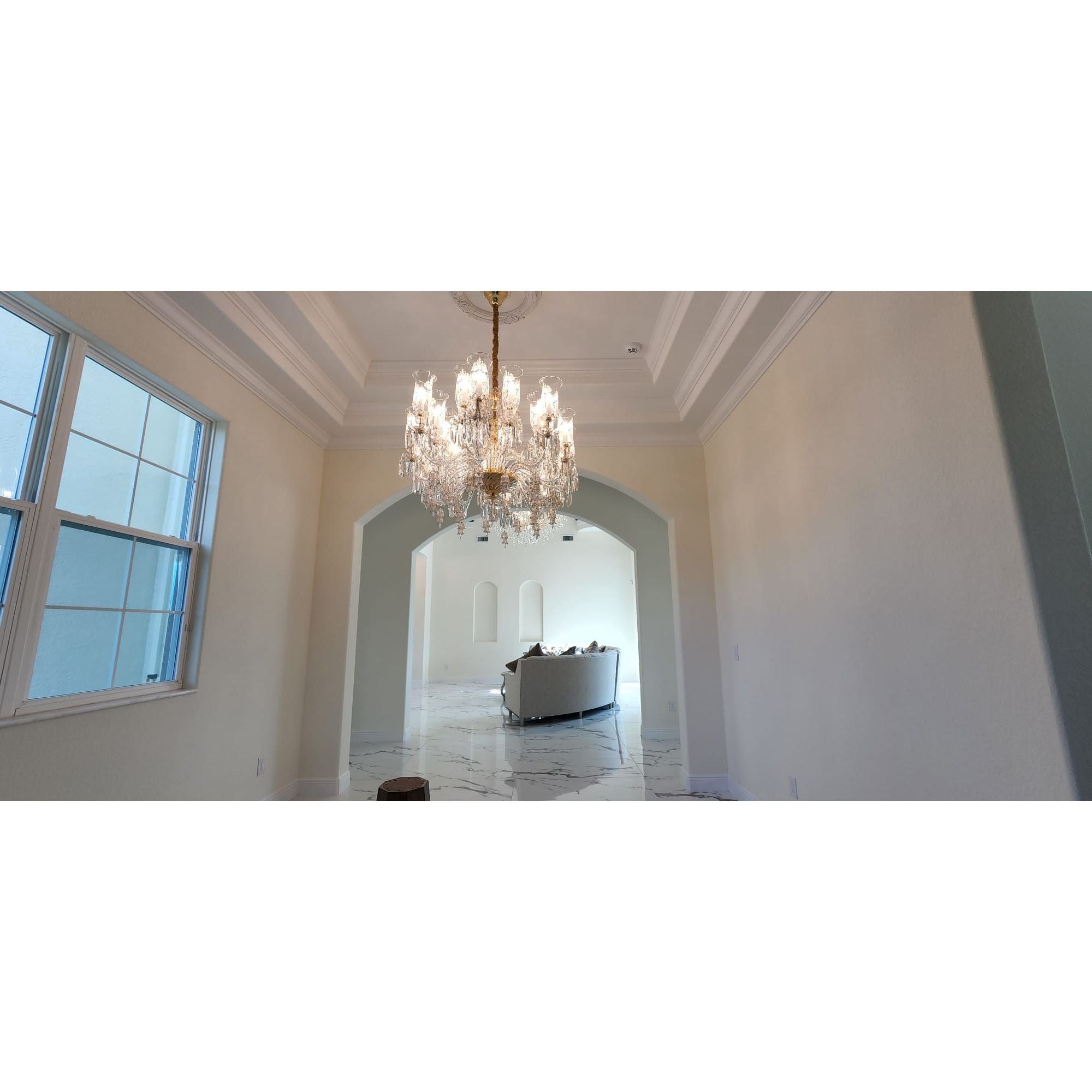 24 Light Oval/ Linear Marbella Garnier Crystal Chandelier - Italian Concept - 