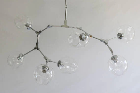 Metal Releaf Horizontal Globe Branching Bubble Chandelier - Italian Concept