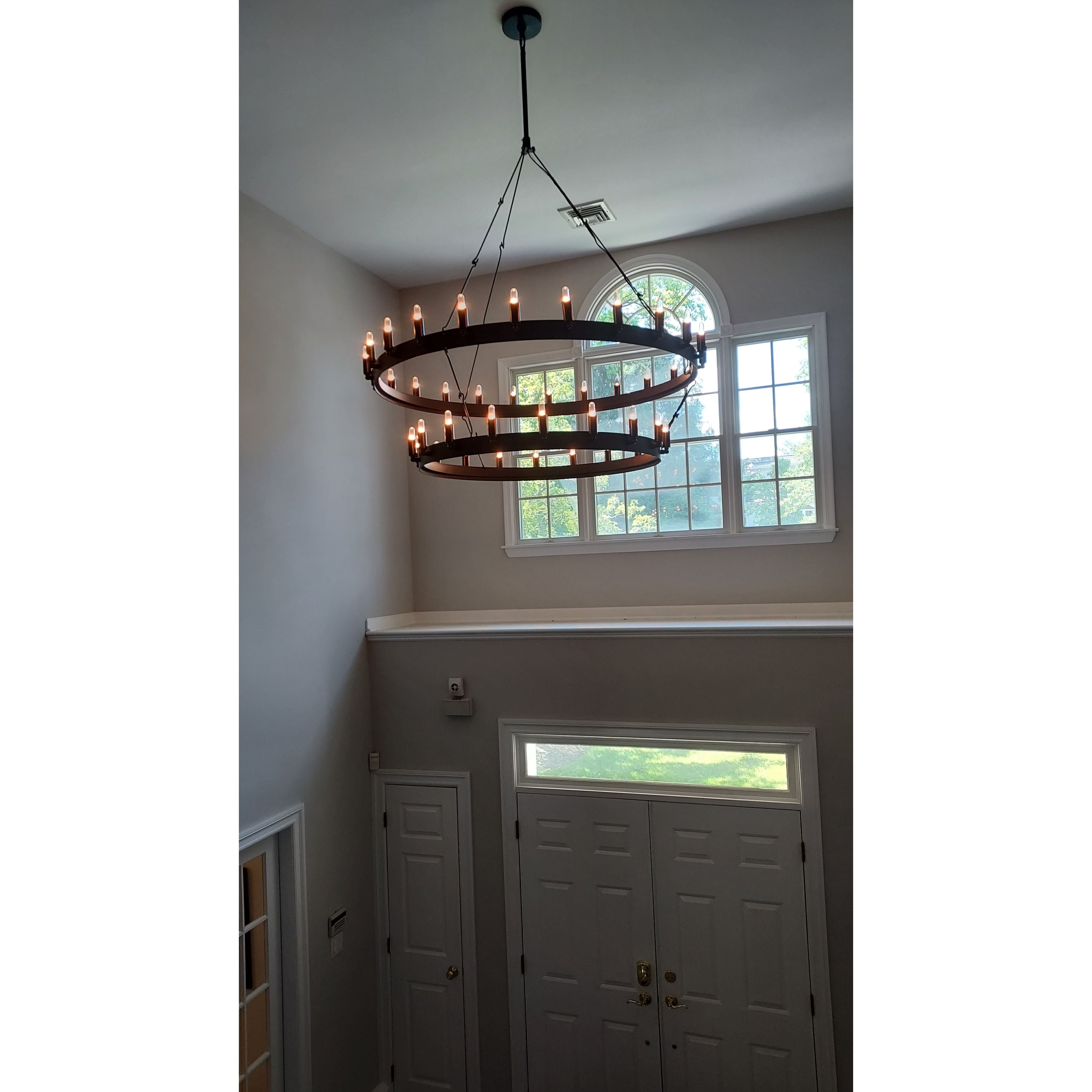 Wheel Barrel 2-Tier Vintage Round Chandelier - Italian Concept