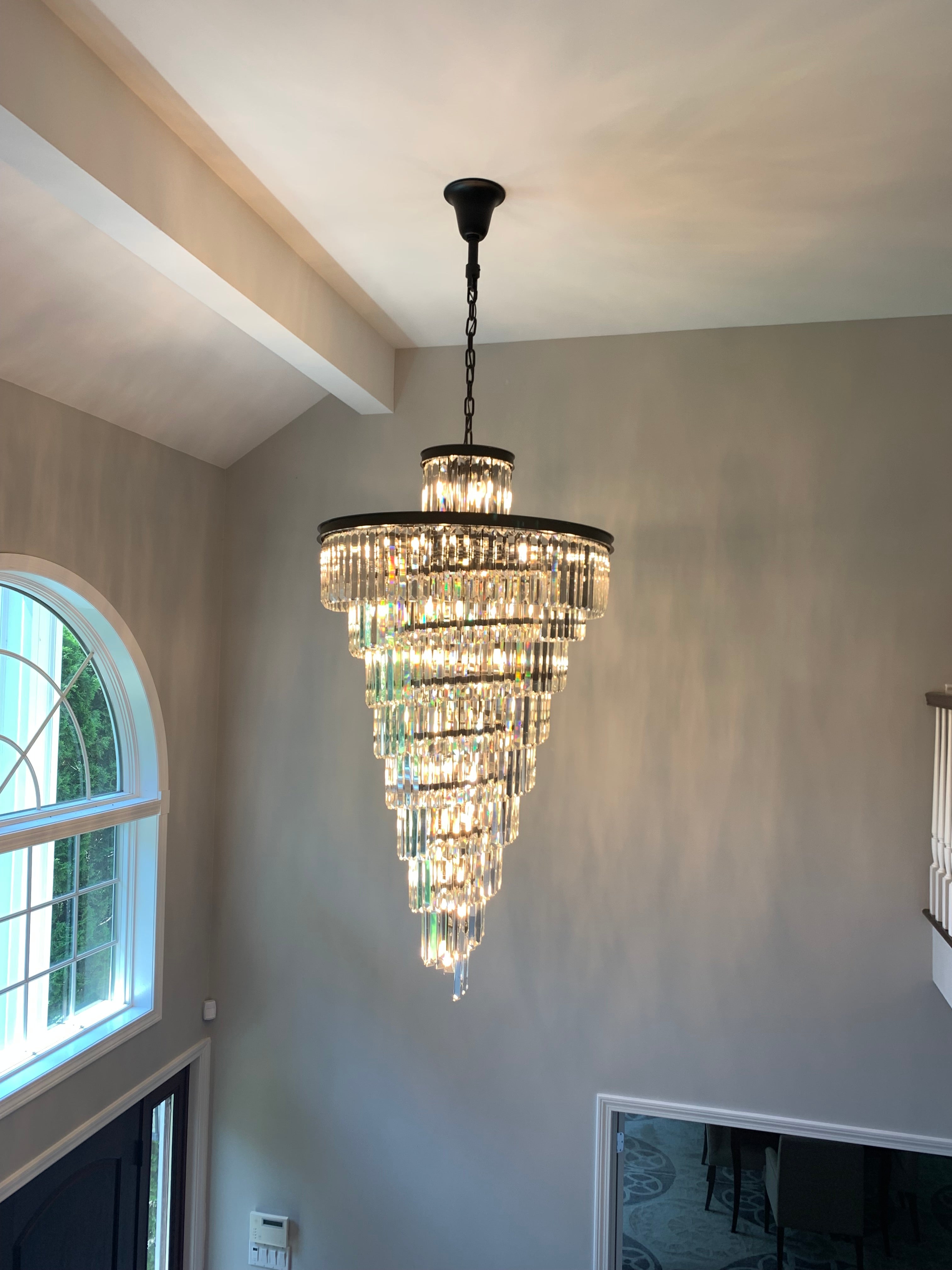 Veccini Odeon Spiral Tiered/ Layered Crystal Fringe Chandelier - Italian Concept