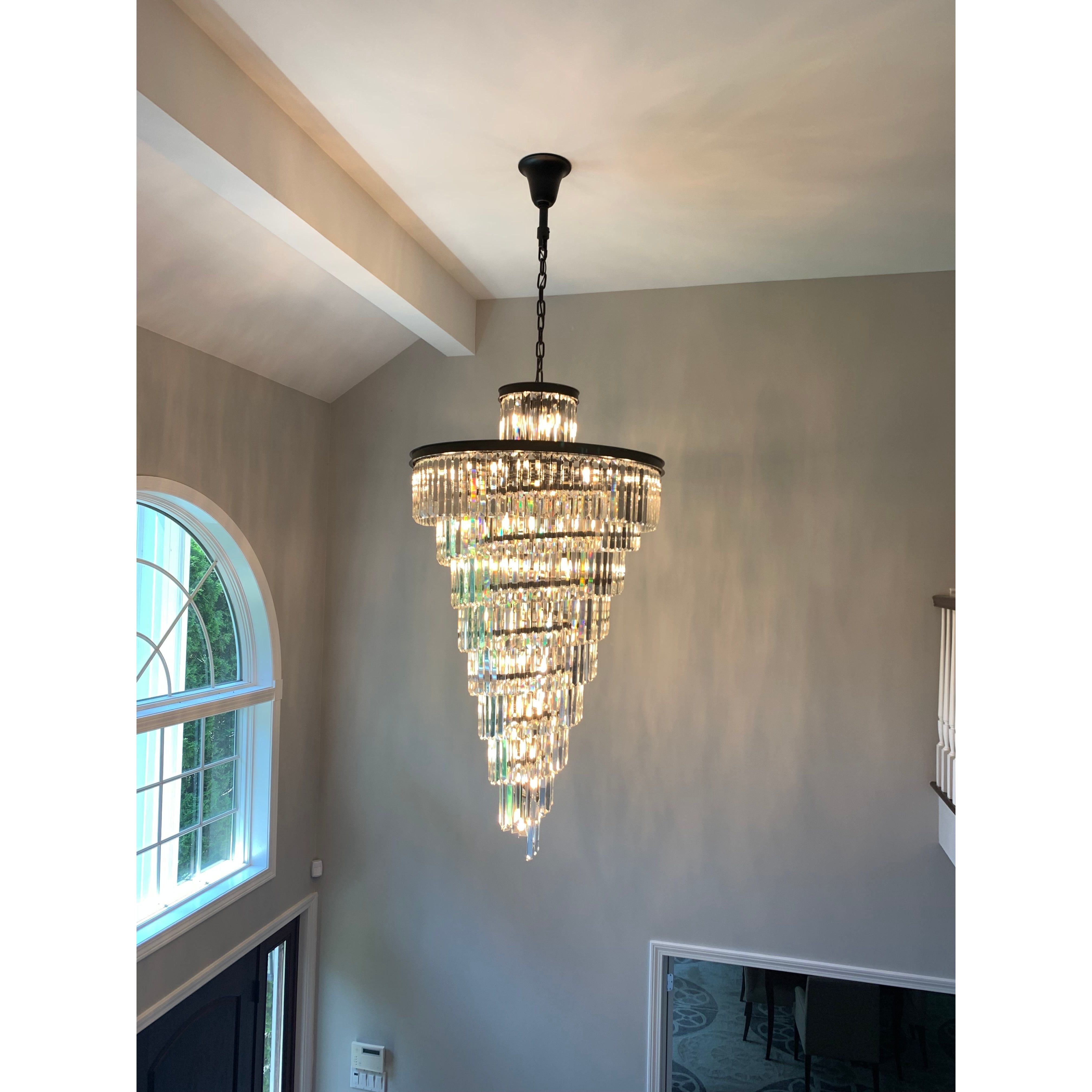 Veccini Odeon Spiral Tiered/ Layered Crystal Fringe Chandelier - Italian Concept