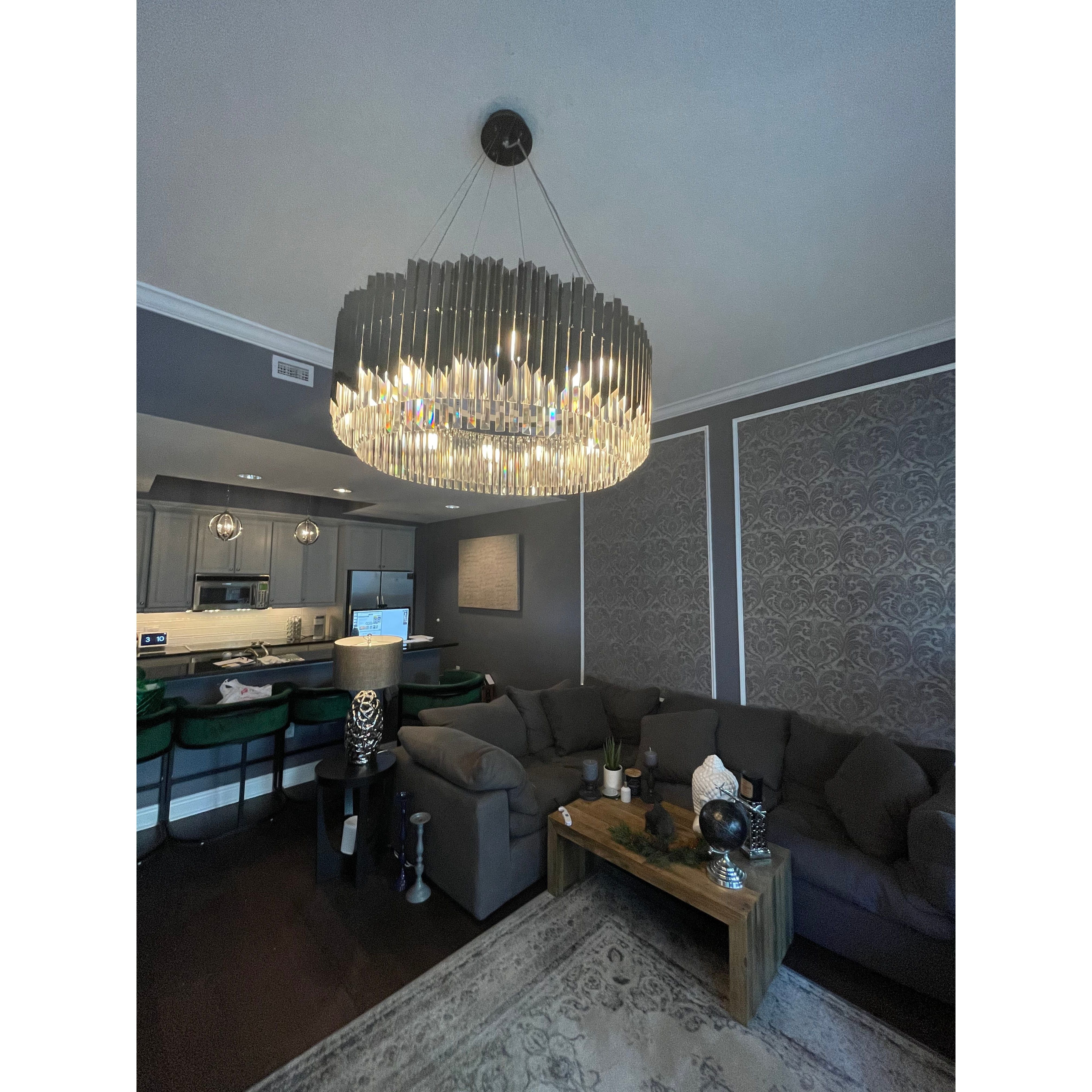 Arrows Steel Crystal Chandelier Round - Italian Concept - 