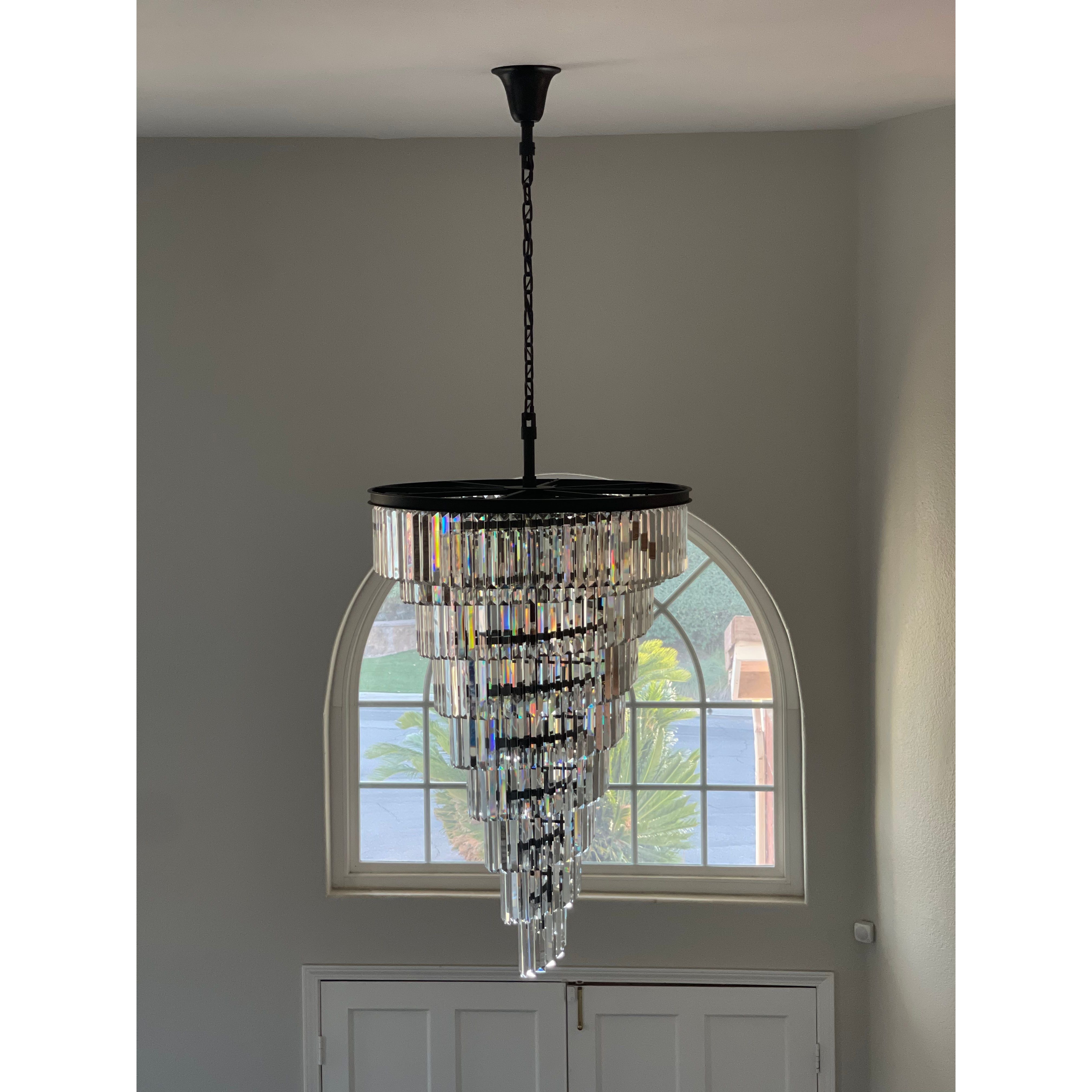 Veccini Odeon Spiral Tiered/ Layered Crystal Fringe Chandelier - Italian Concept